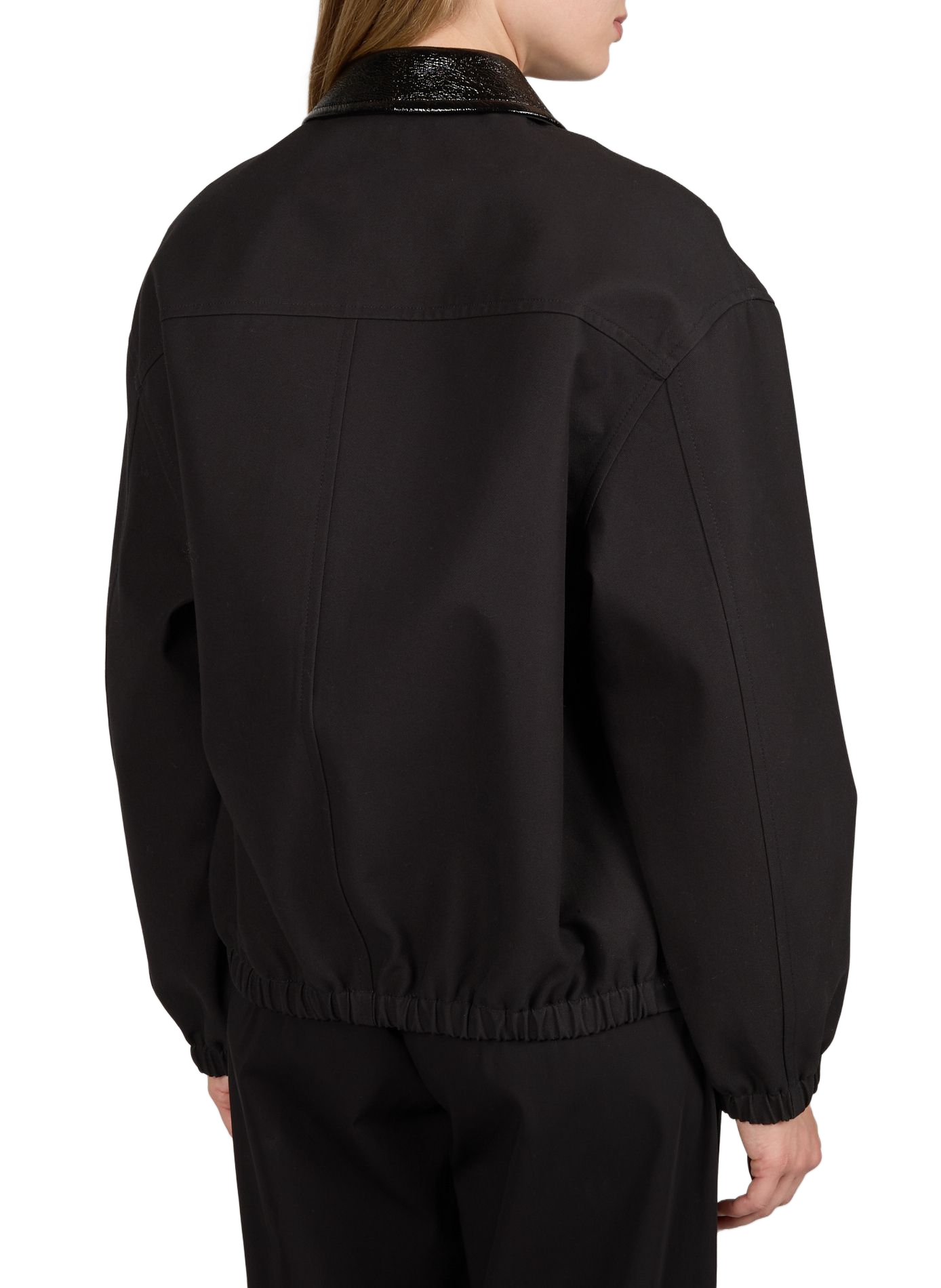 Jacke mit glänzendem Kragen aus Baumwolle COURRÈGES Schwarz