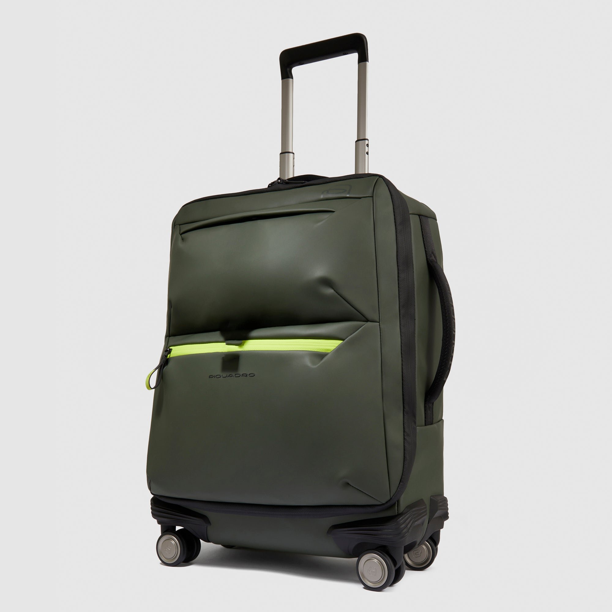 Slanke waterafstotende handbagagekoffer met 4 wielen PIQUADRO Groen