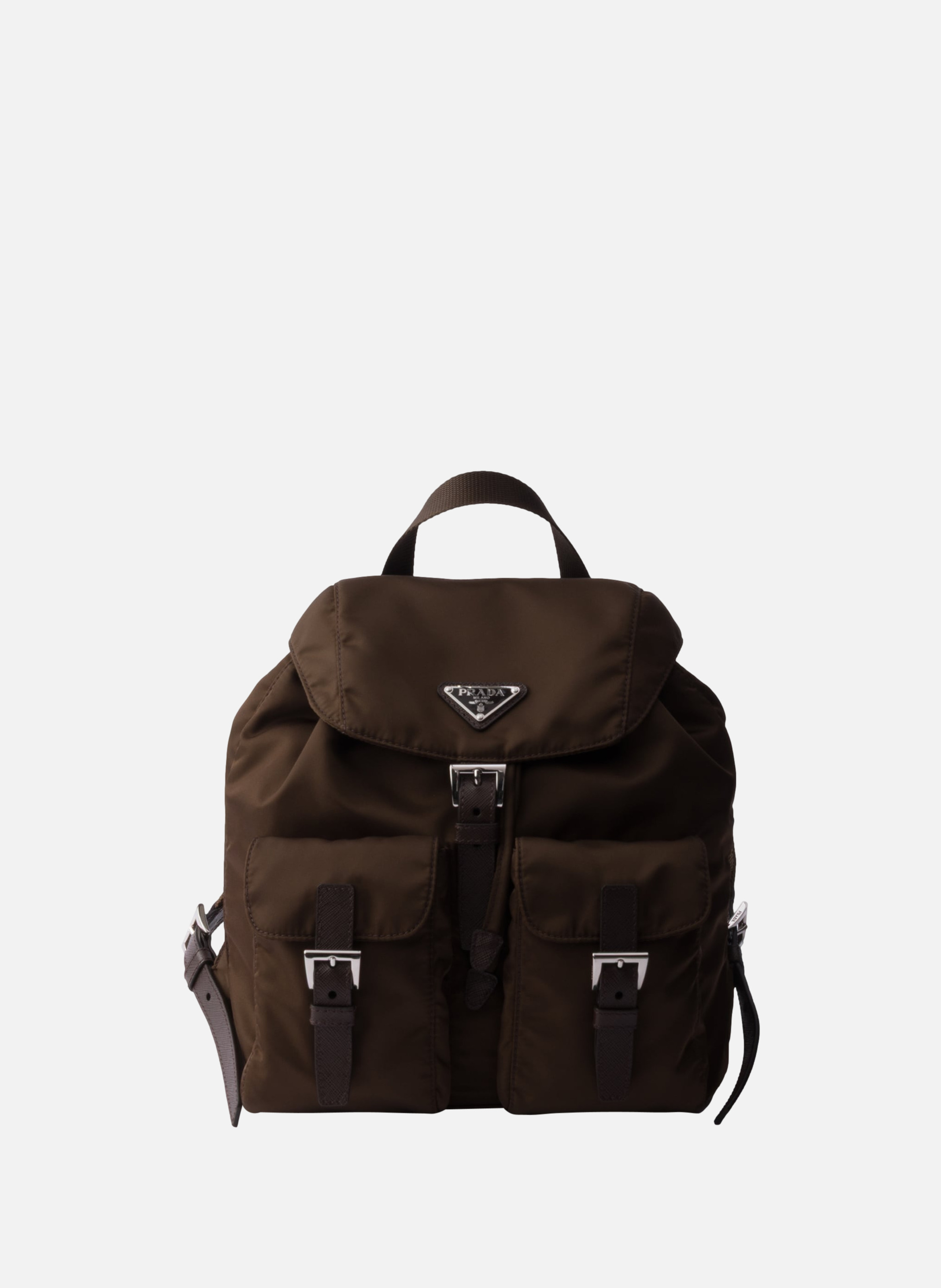 Petit sac à dos en re-nylon PRADA Marron