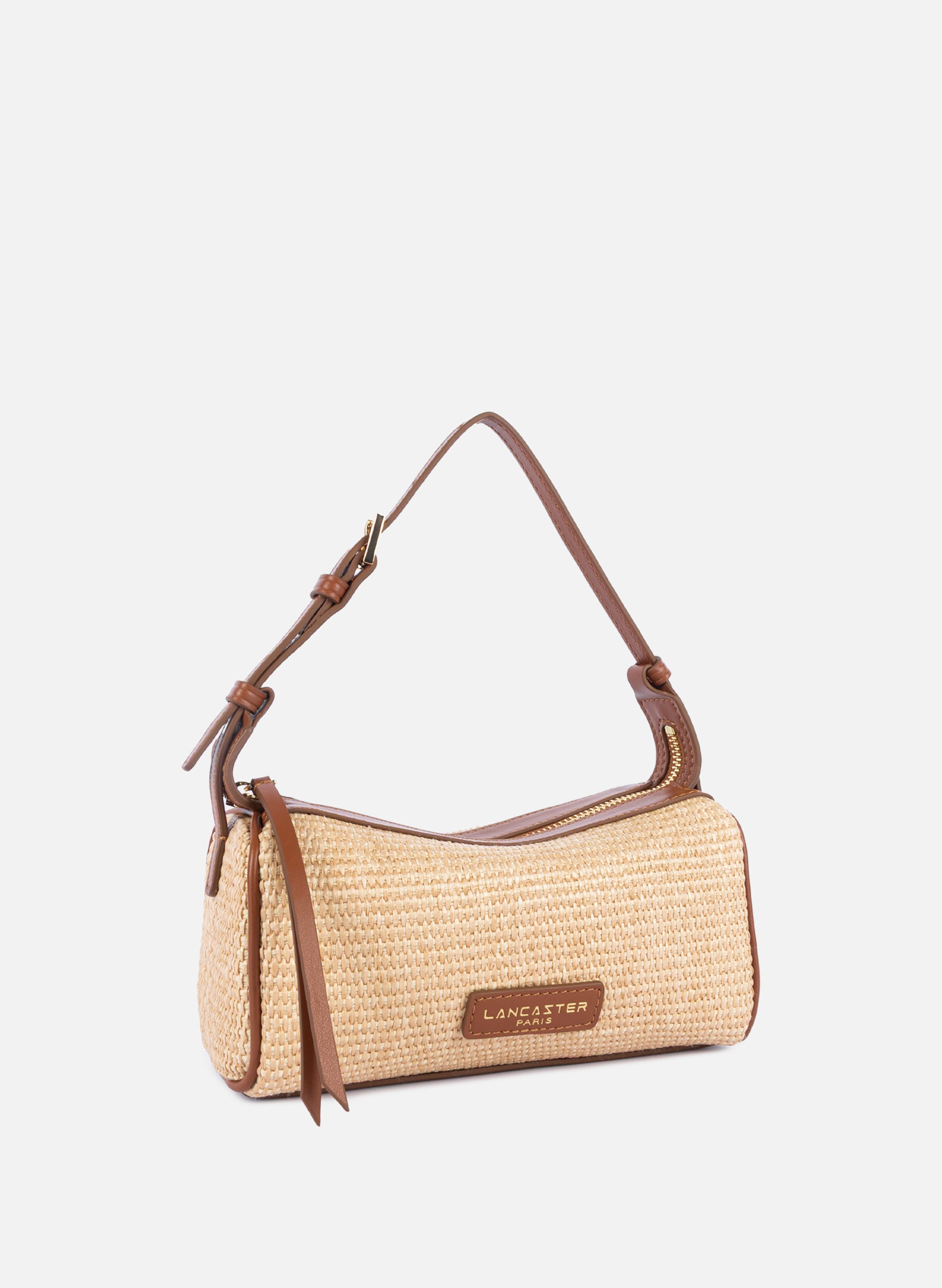 Petit sac rectangle - mini osier LANCASTER Marron