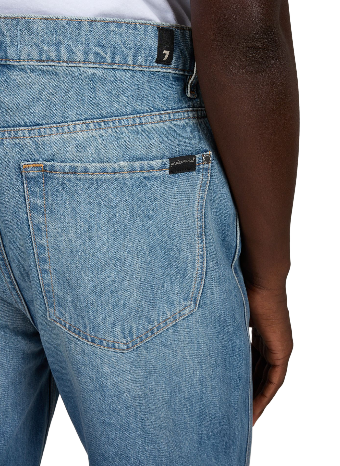 Straight-cut cotton jeans 7 FOR ALL MANKIND Blue