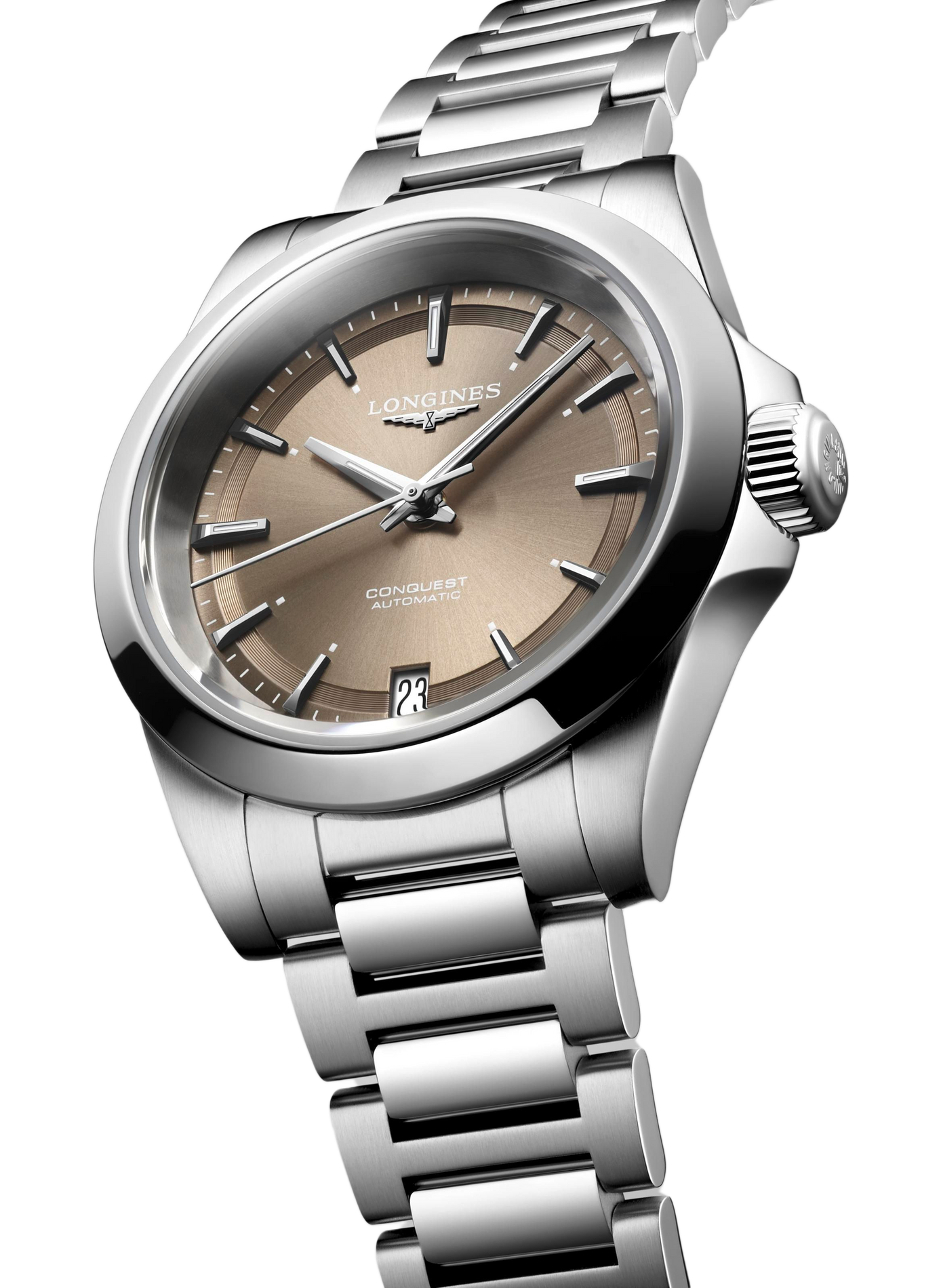 Monte automatique Conquest 2023 en acier inoxydable LONGINES Blanc