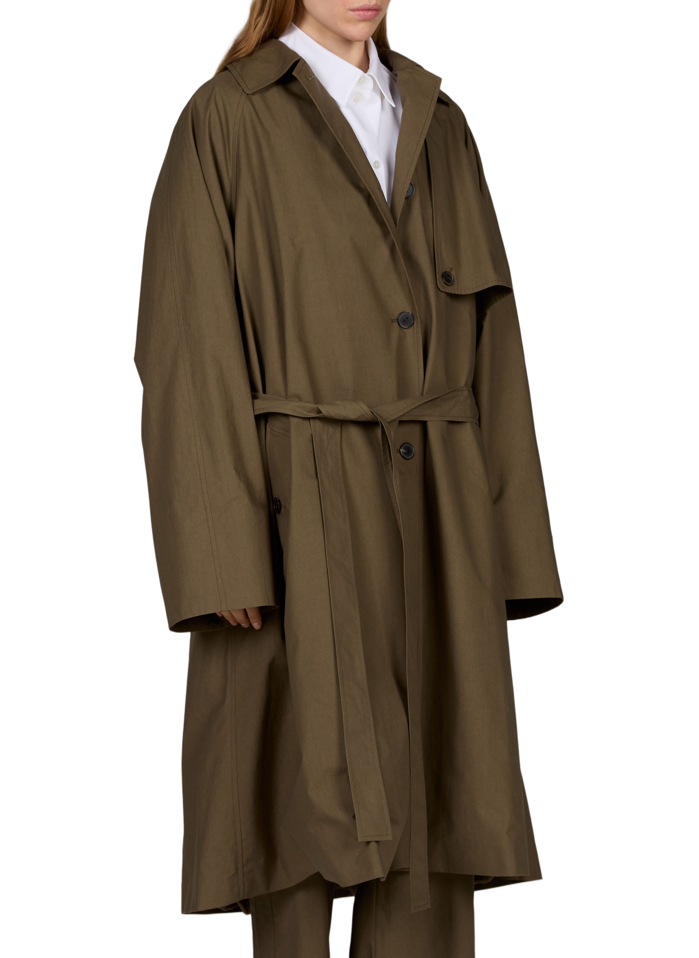Getailleerde katoenen trenchcoat CALVIN KLEIN COLLECTION Grijs