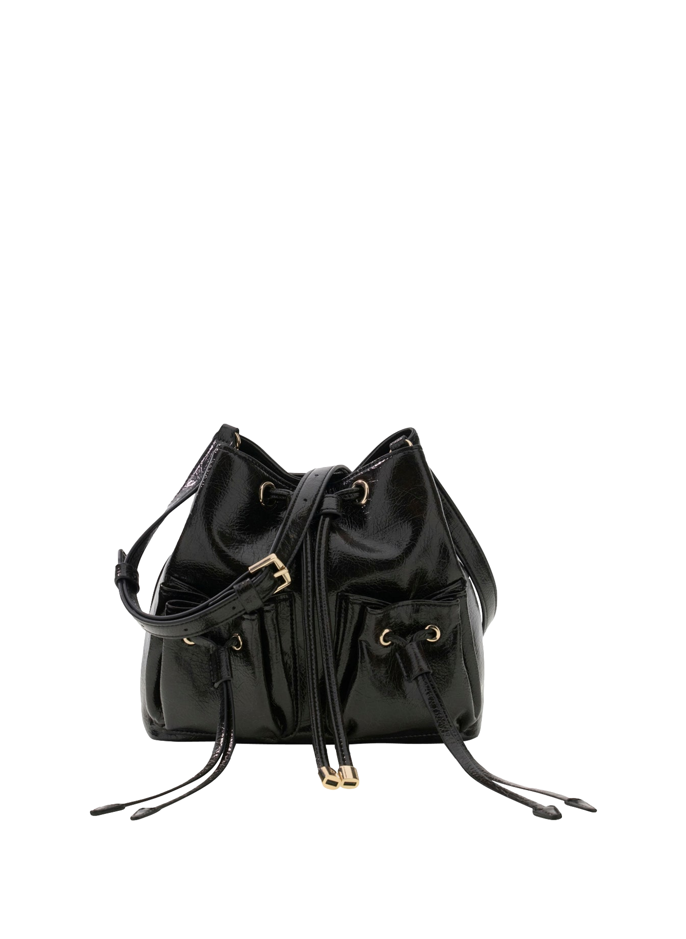 Sac seau effet cuir vernis GUESS Noir