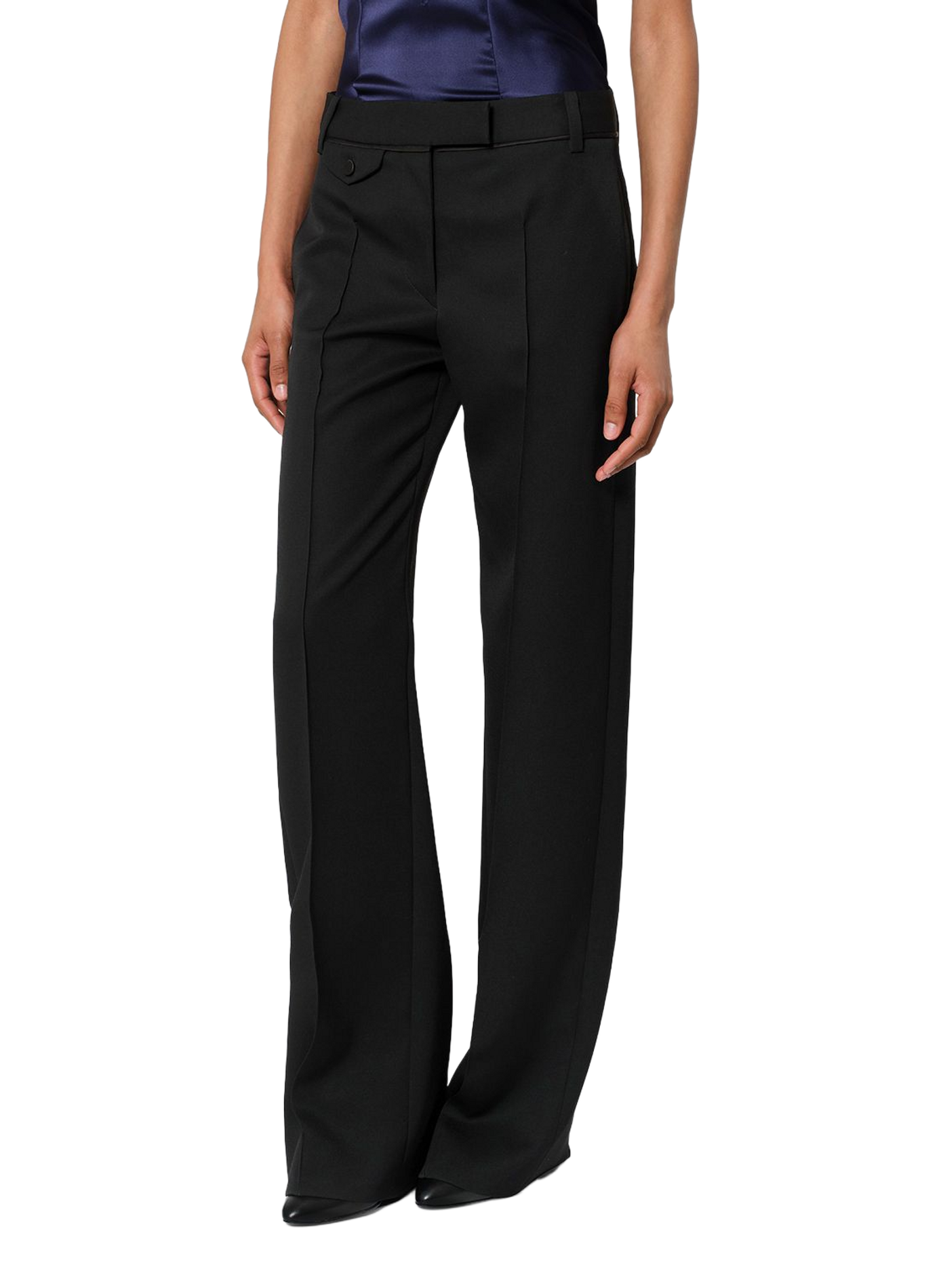 Lusia pantalon in tailoringstijl met ceintuurflap van wol ISABEL MARANT Zwart