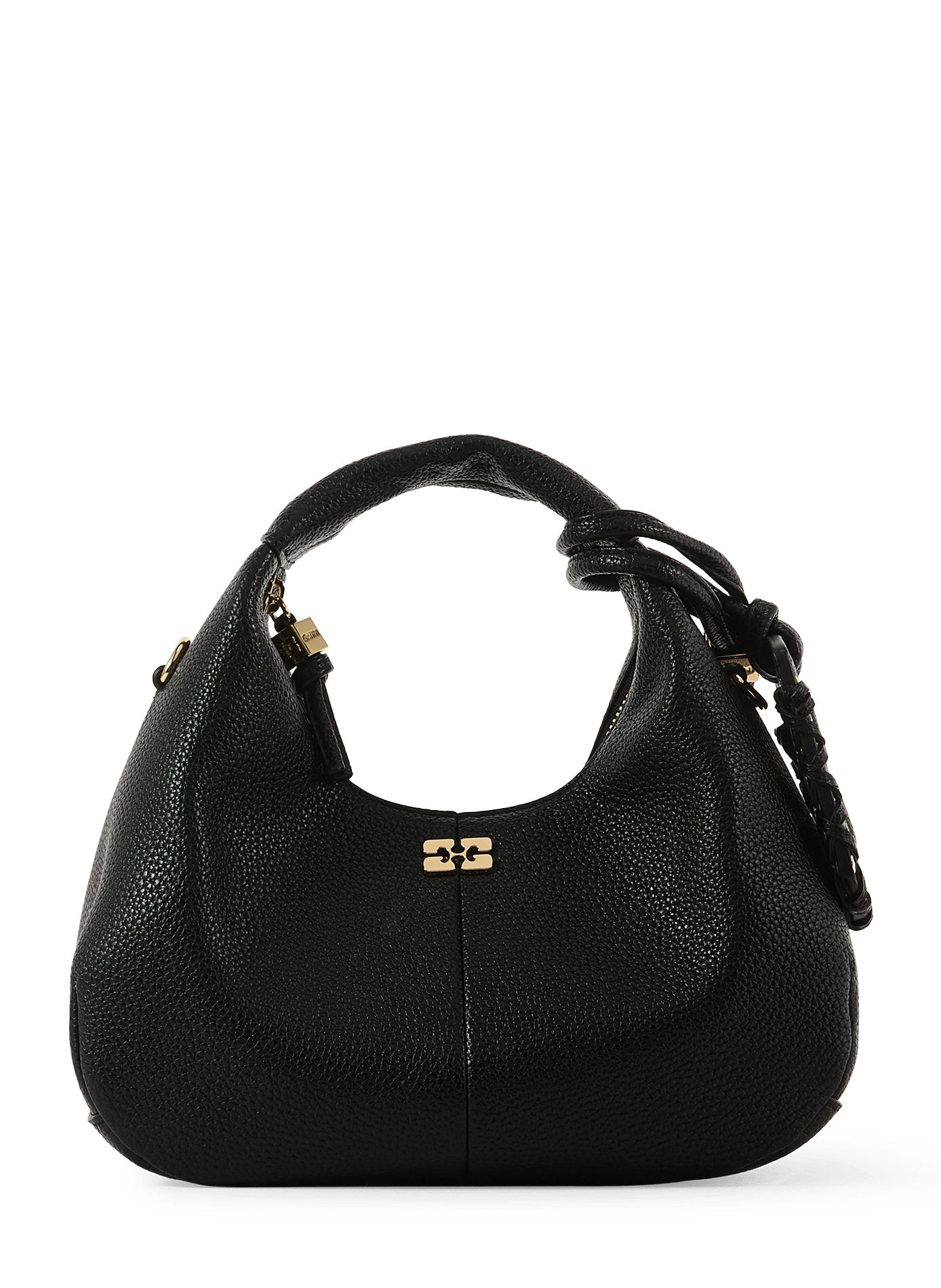 Grained hobo bag GANNI Black