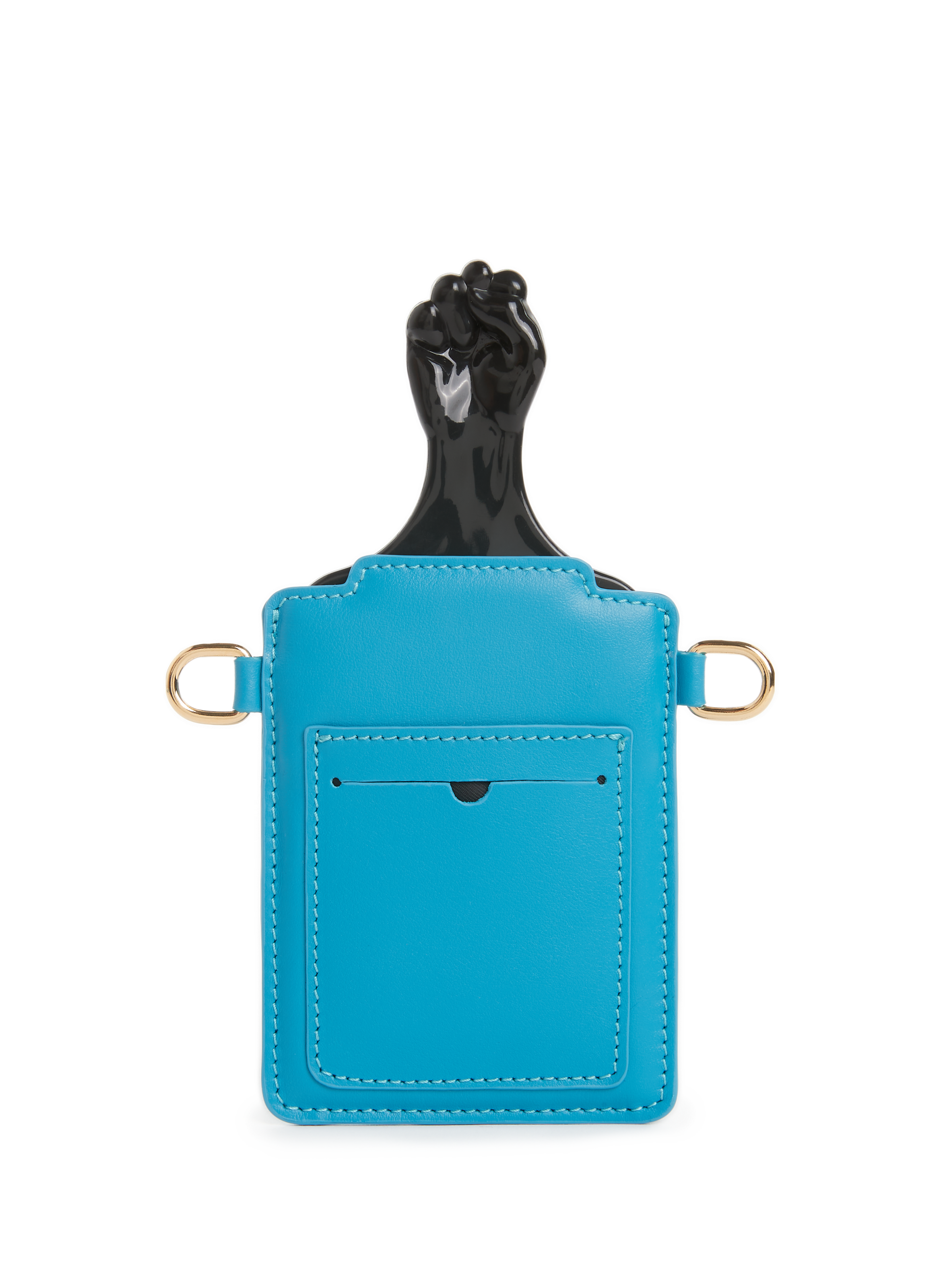 Porte-cartes à peigne afro en cuir