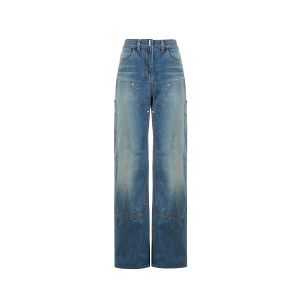 Givenchy Wide Cotton Jeans In Blue
