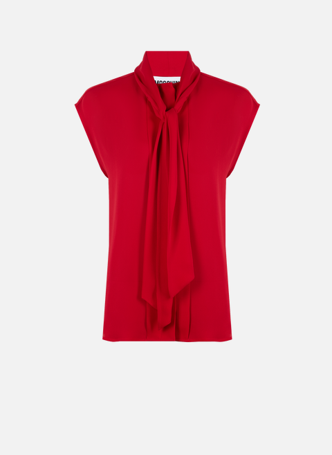 قميص من الحرير الأحمر moschino 