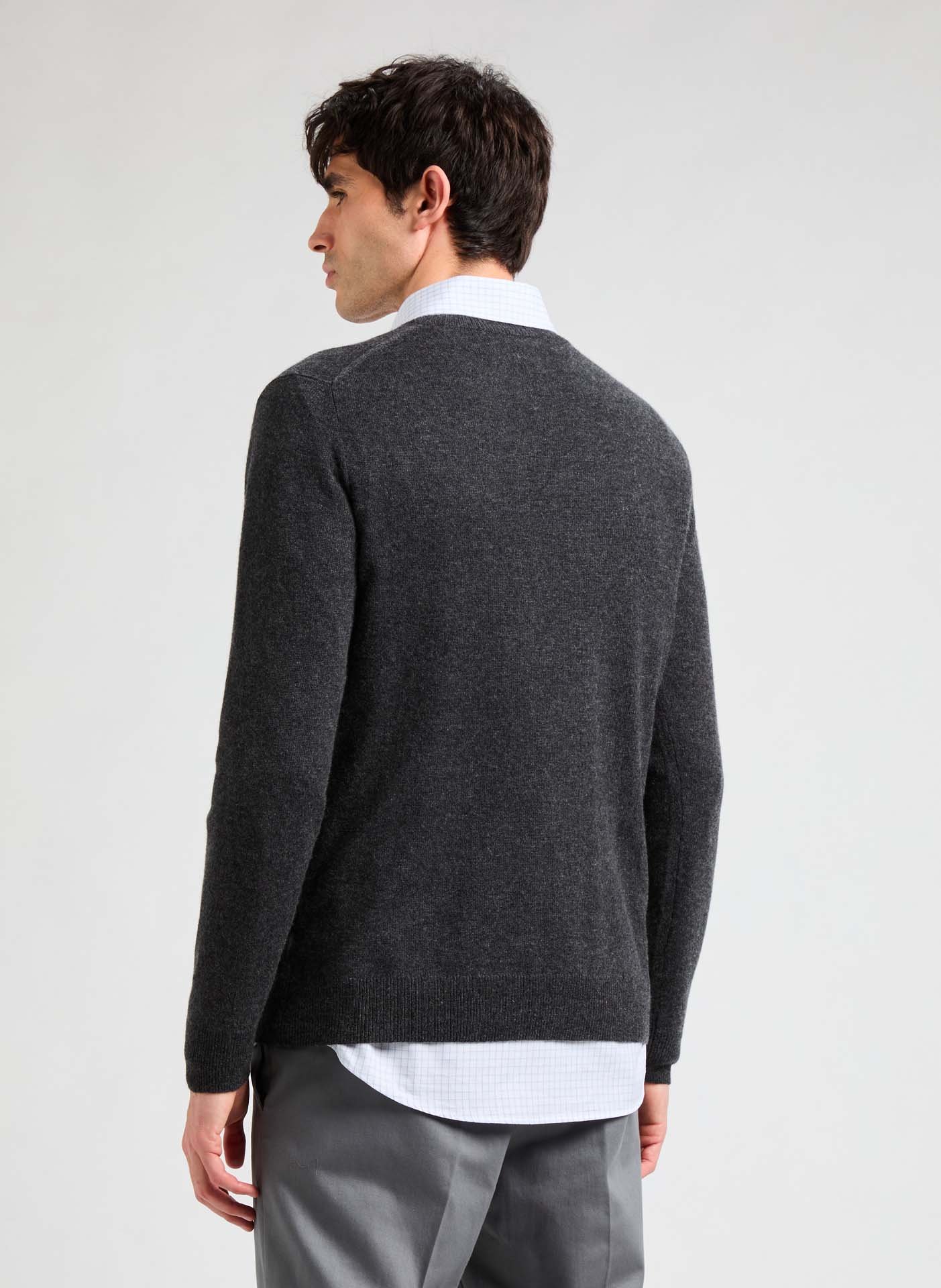 Pull col V en cachemire AU PRINTEMPS PARIS Gris