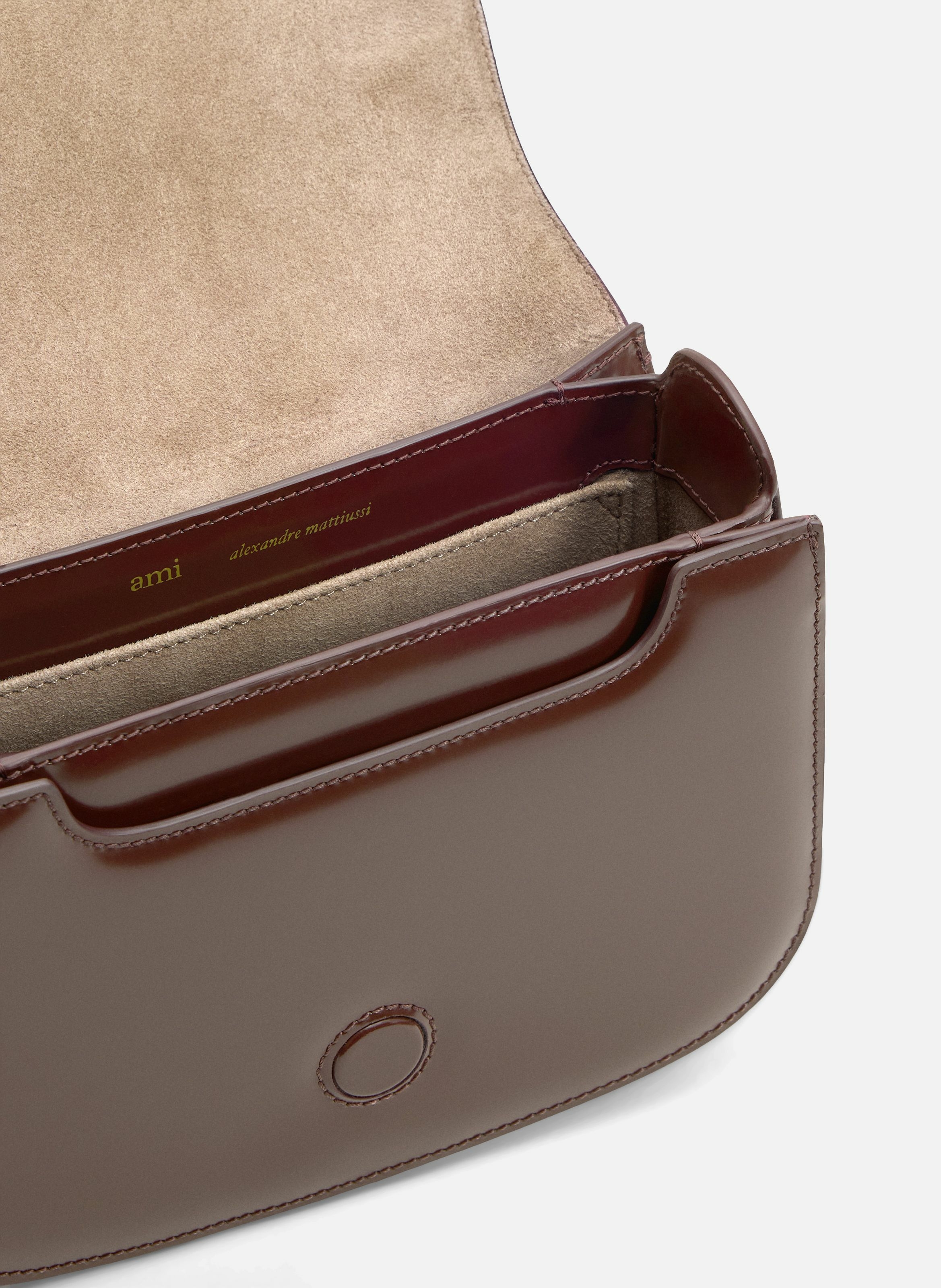 Sac Paris Paris En Cuir Glacé unisexe AMI PARIS Rouge