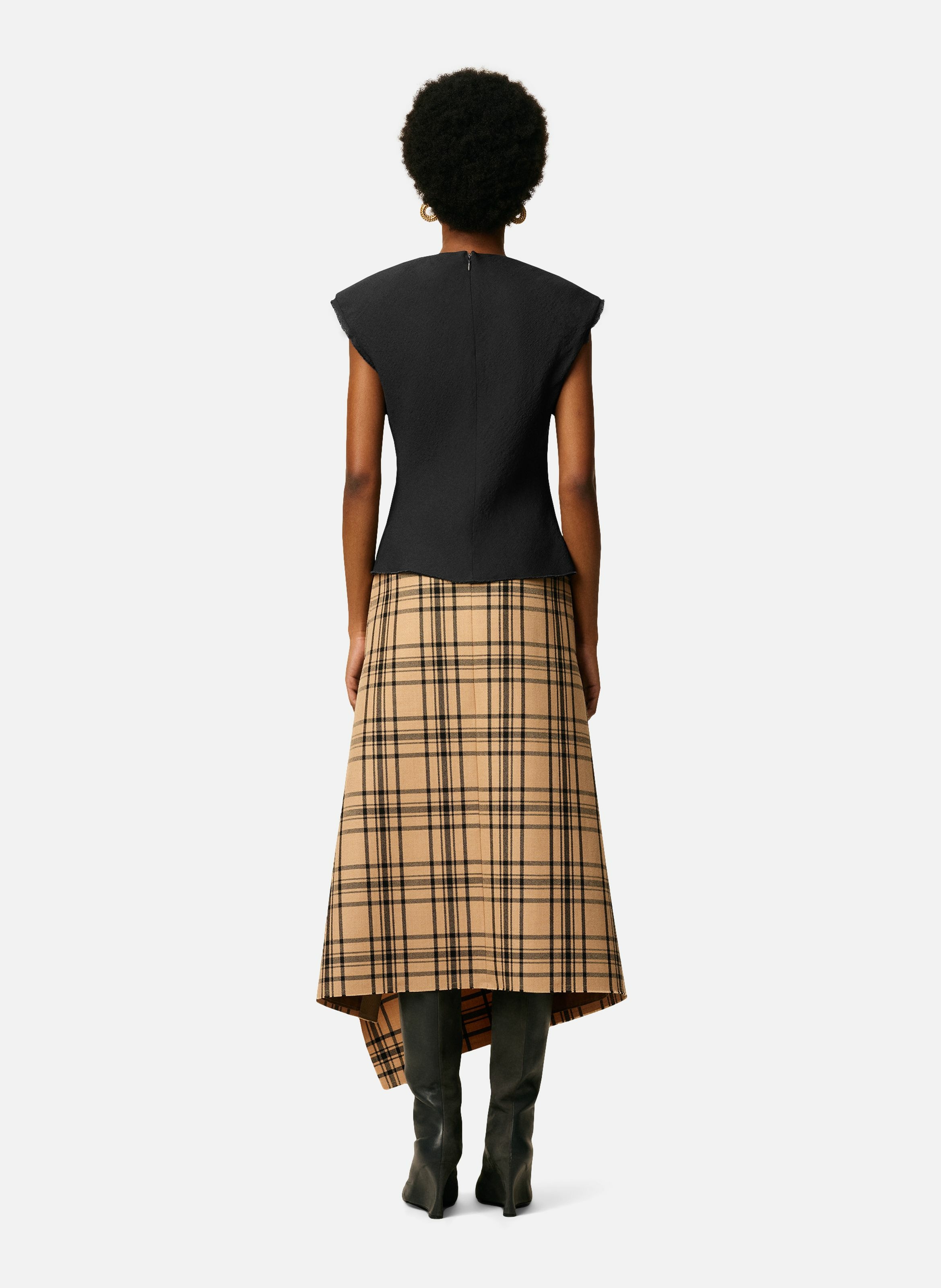 Top sans manches en crèpes de viscose AMI PARIS Gris