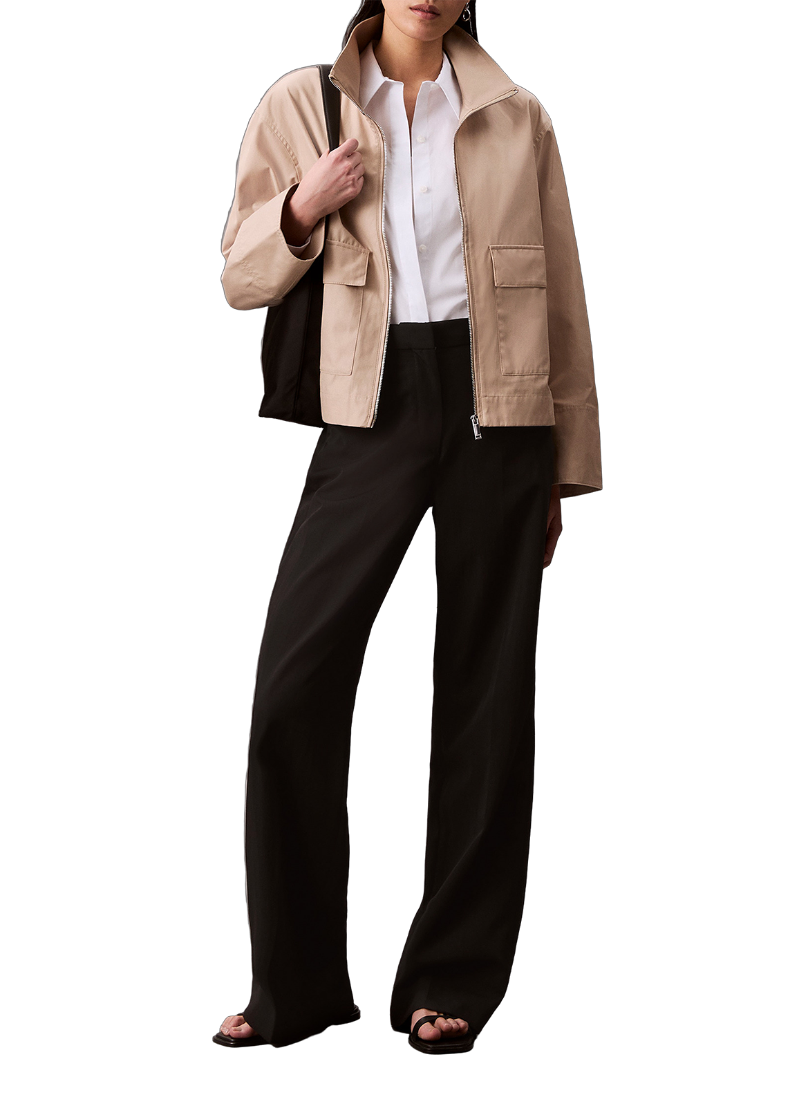 Short cotton-blend jacket CALVIN KLEIN Beige