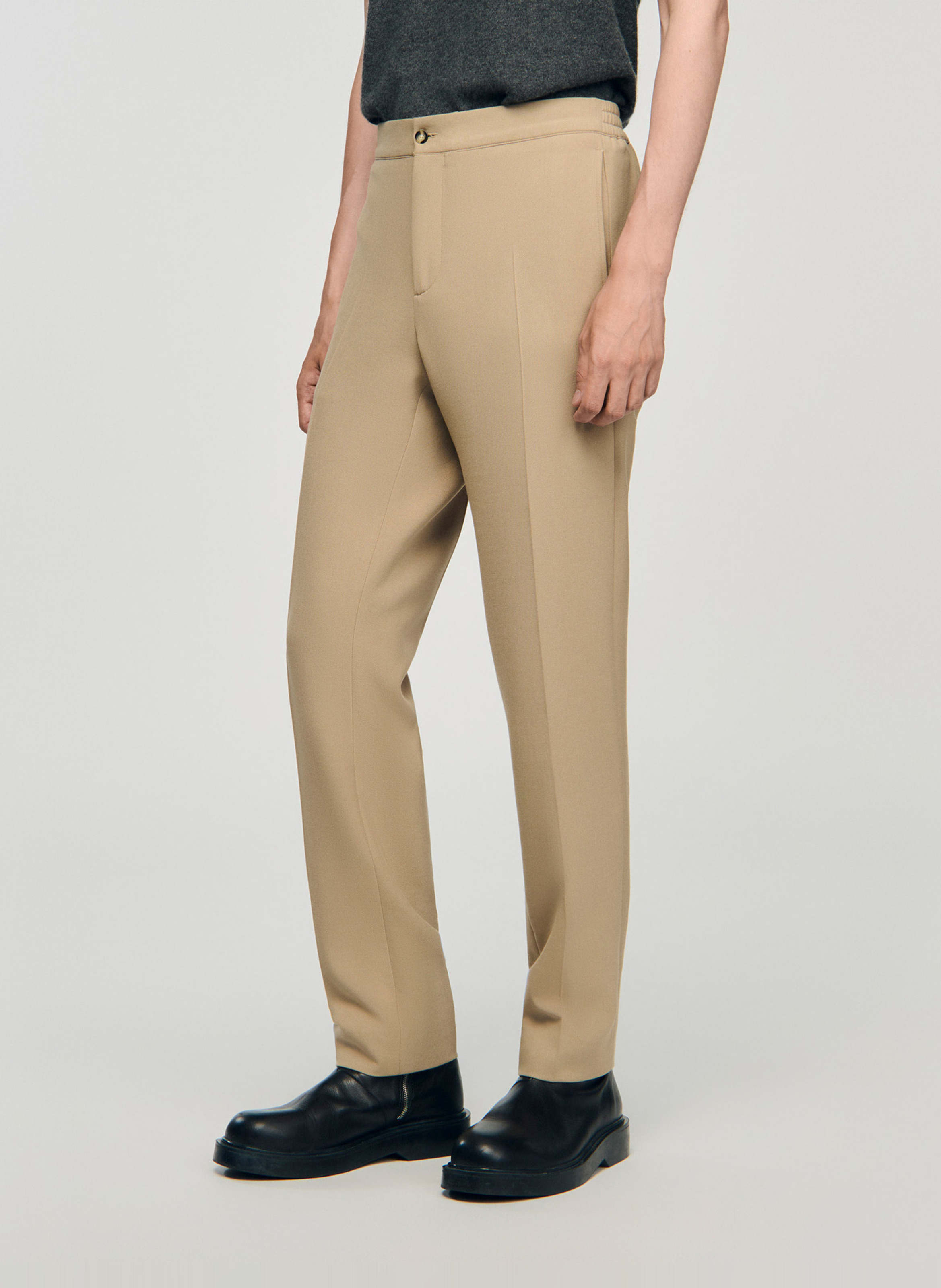 Pantalon droit SANDRO Beige