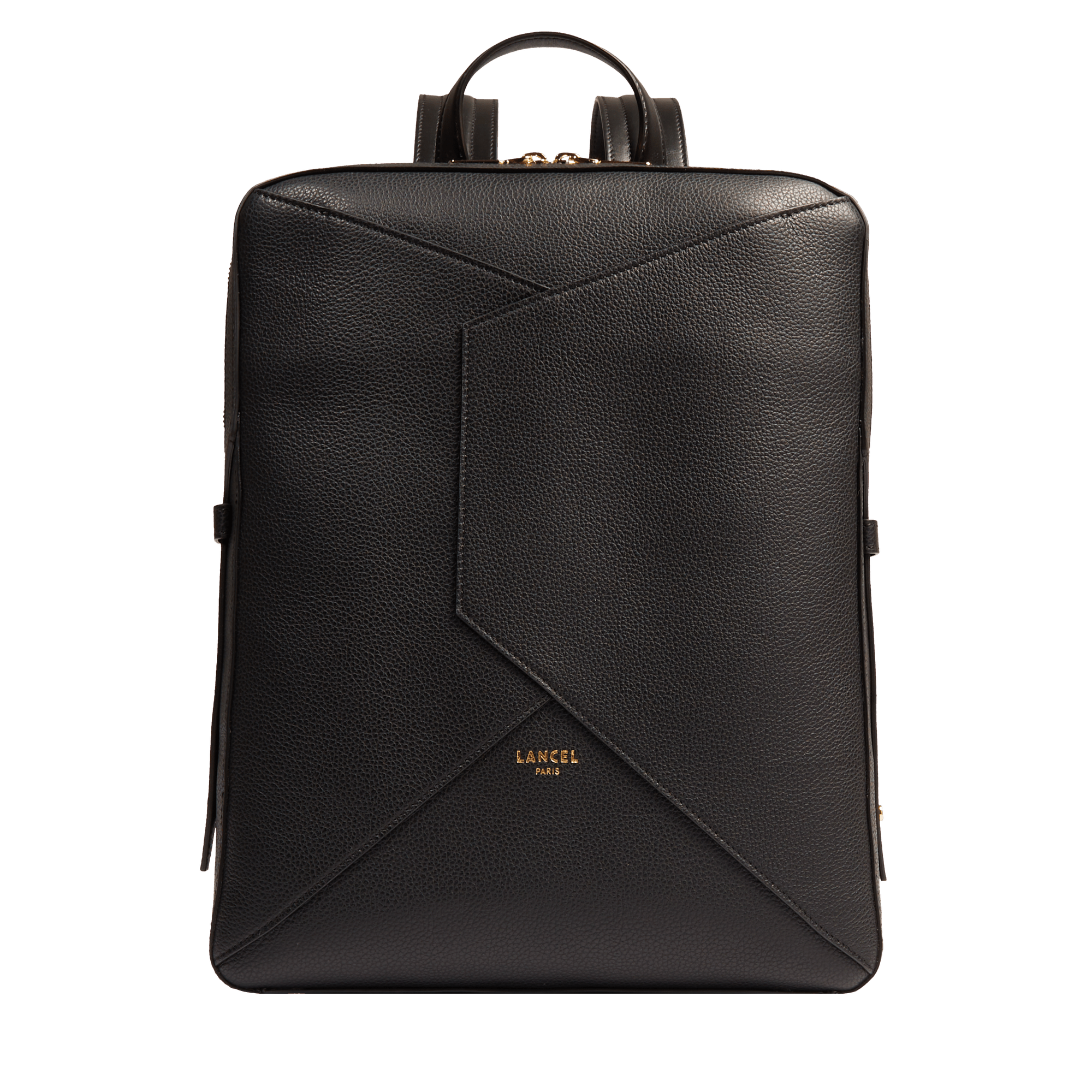 LANCEL Sac à dos zippé 14' enveloppe de lancel en cuir Noir