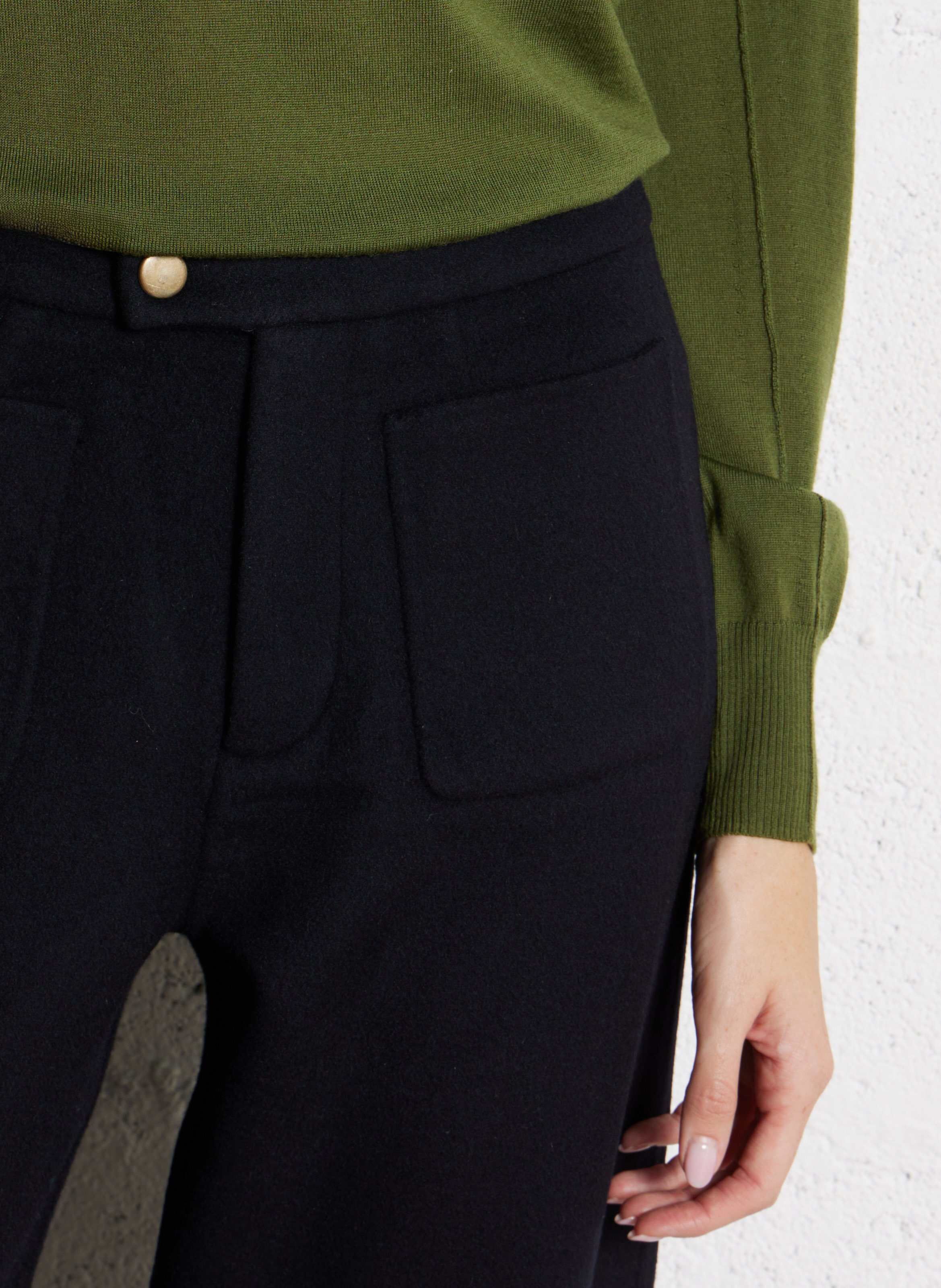 Pantalon droit en laine mélangée harold SOEUR Bleu