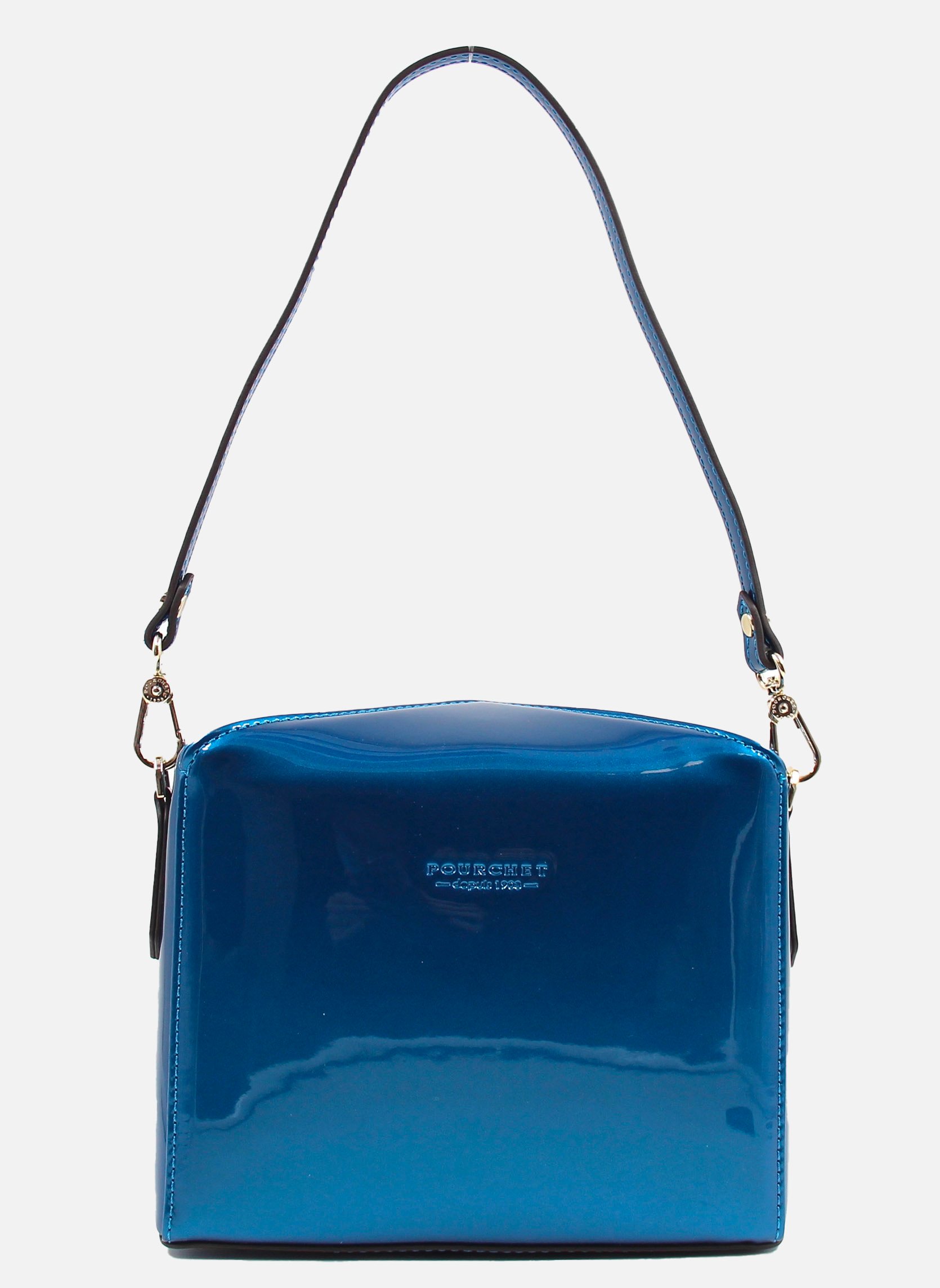 Cassetta vernis - sac porté épaule POURCHET Bleu