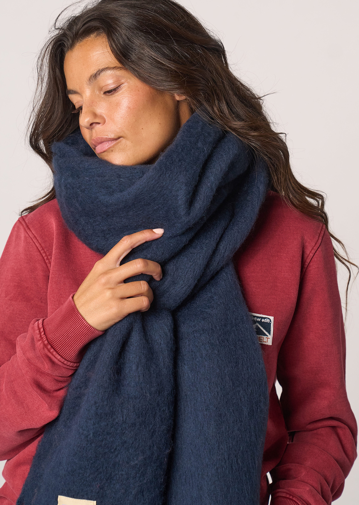 Grande écharpe à franges BILLYBELT Bleu