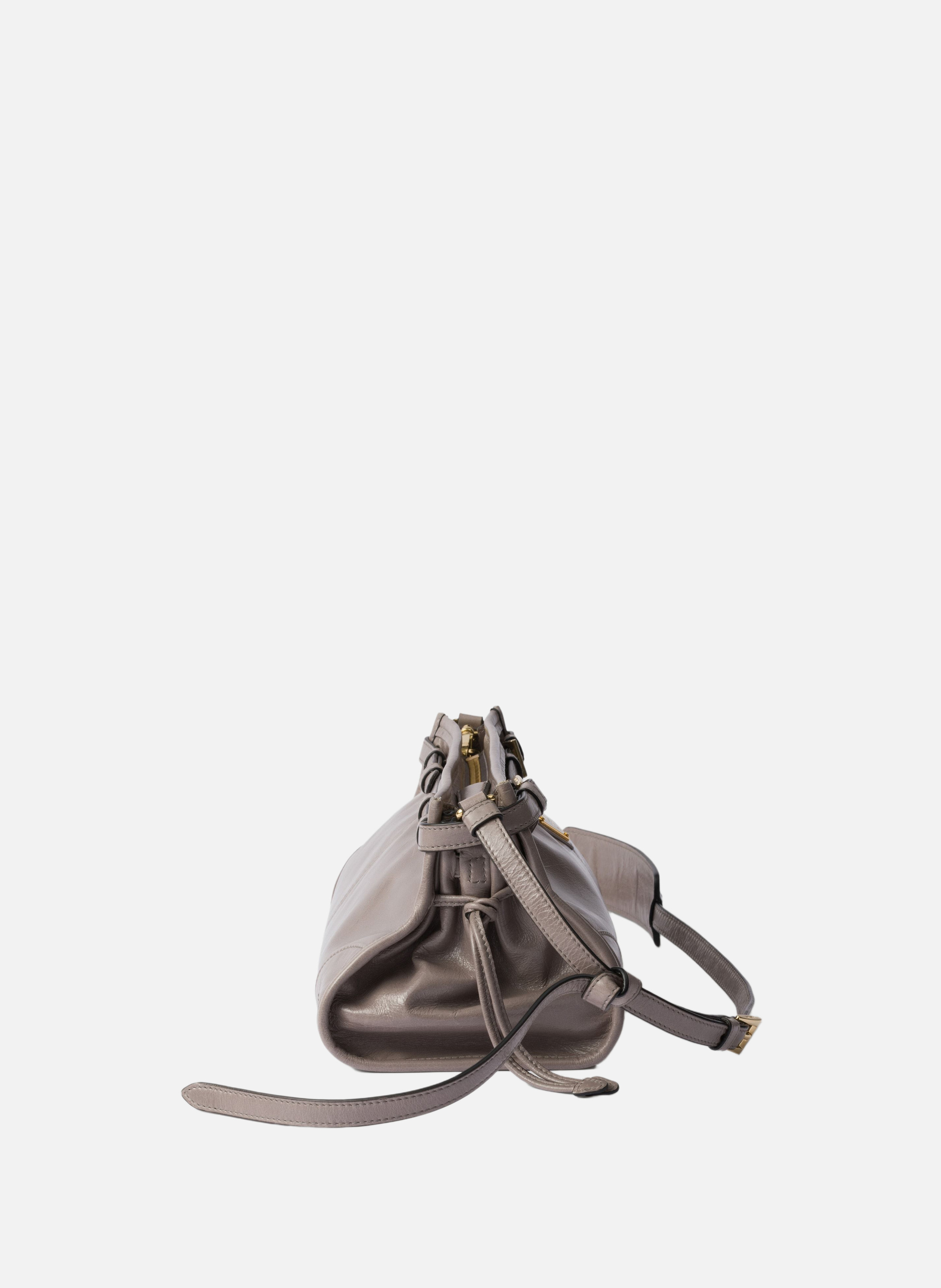 Petit sac à bandoulière prada bonnie en cuir PRADA Gris