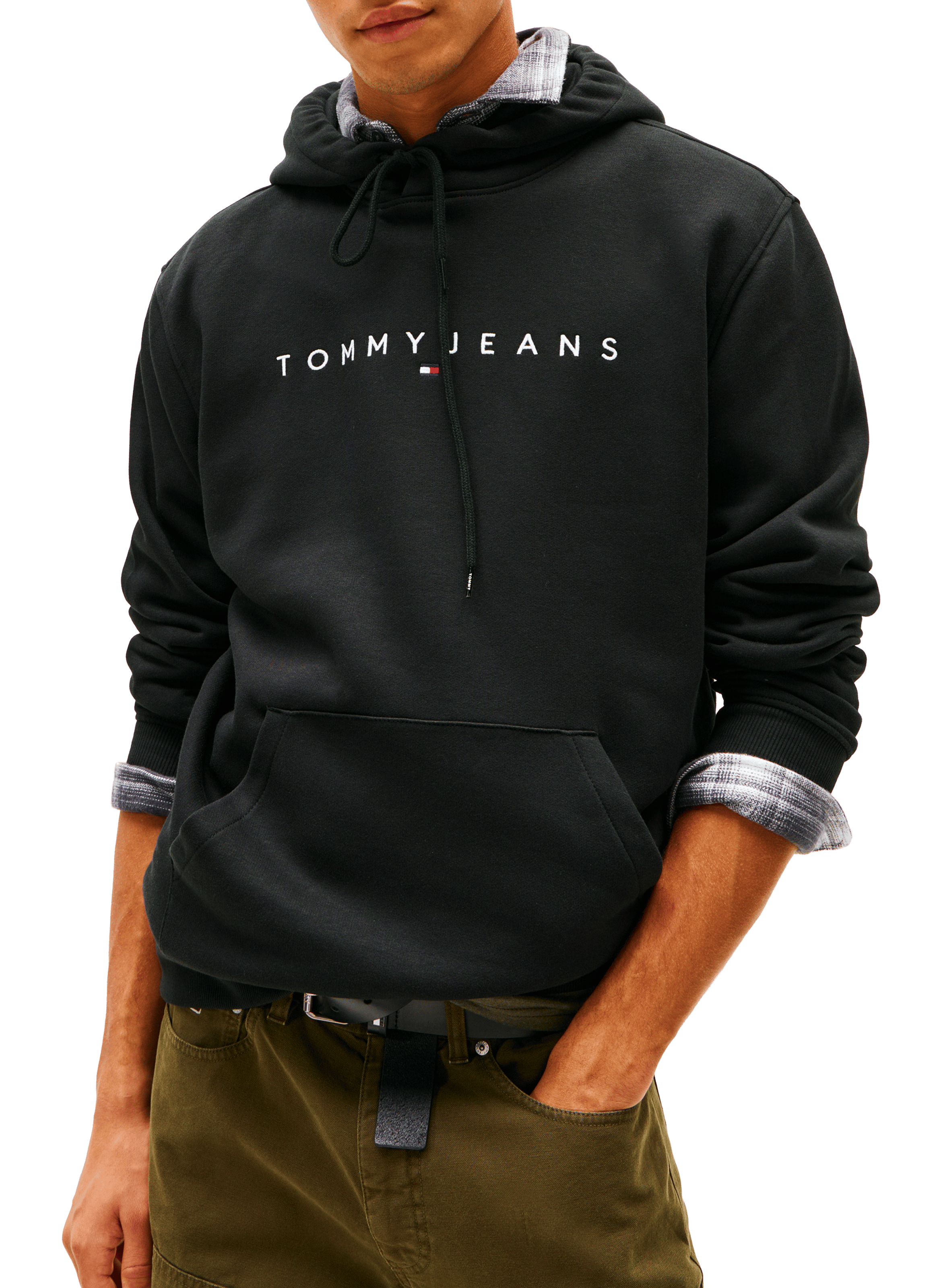 Hoodie with embroidered logo TOMMY HILFIGER Black