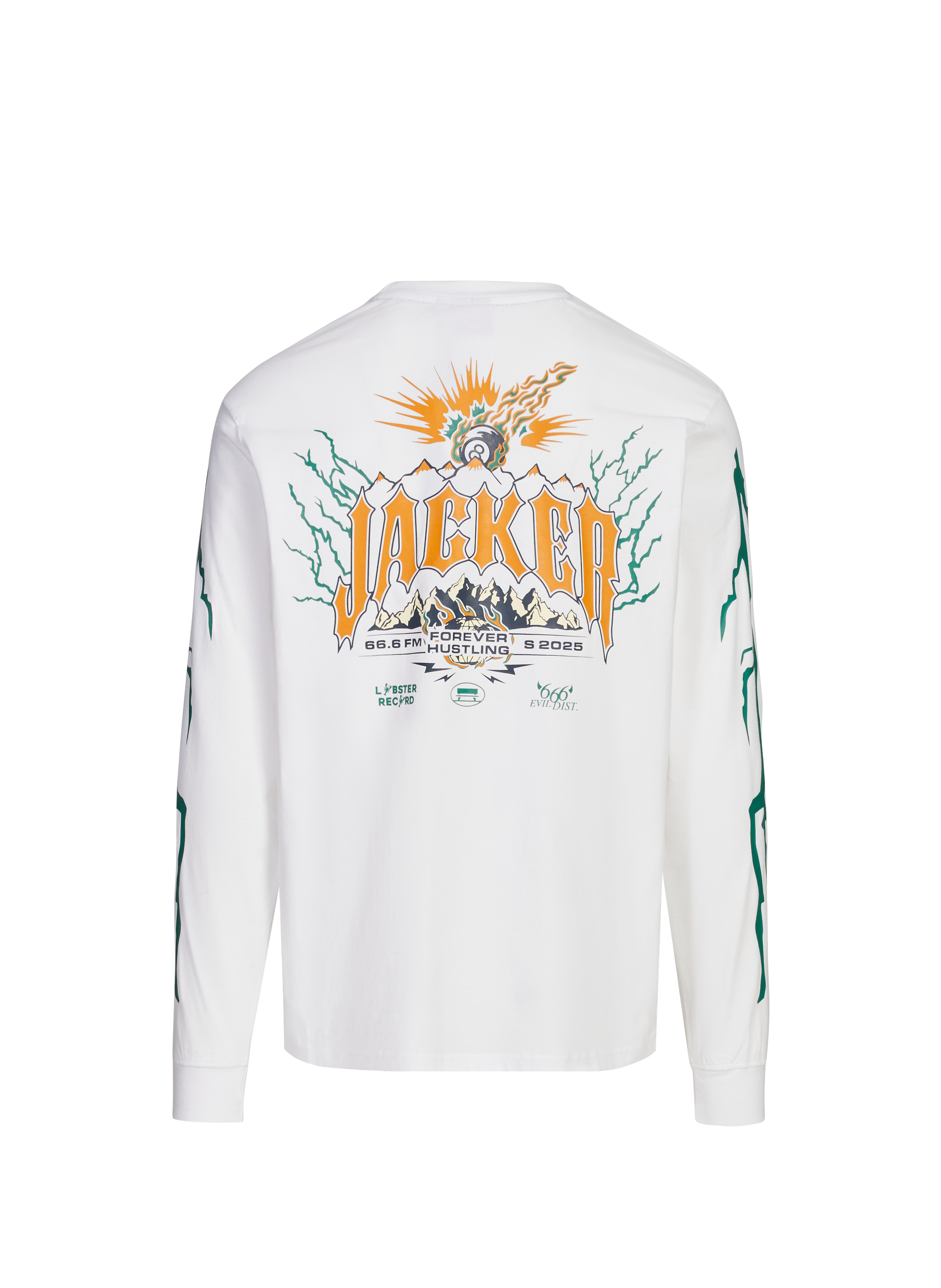 T-Shirt manches longues imprimé en coton JACKER. Blanc