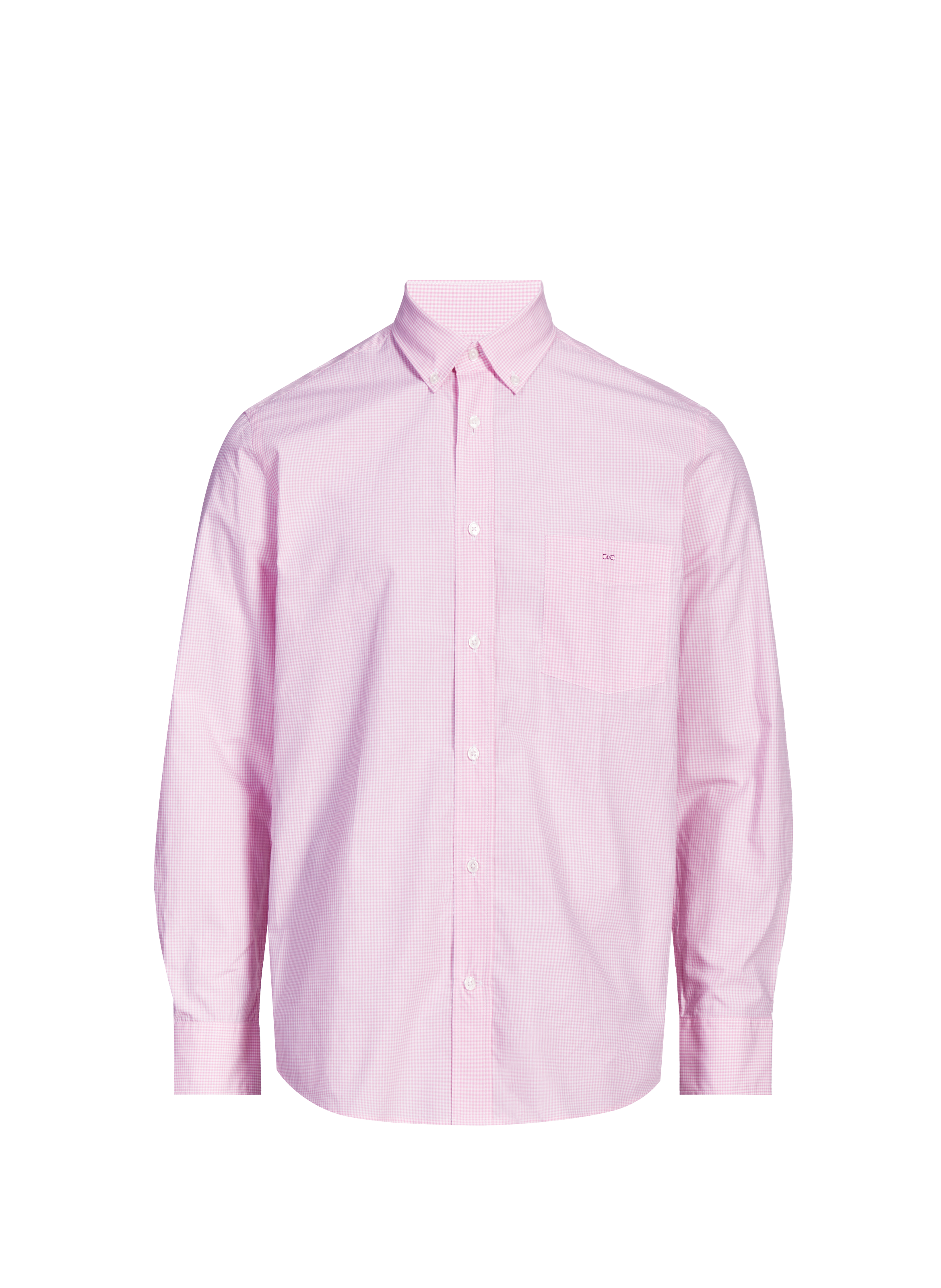 Checked cotton American collar shirt EDEN PARK Pink