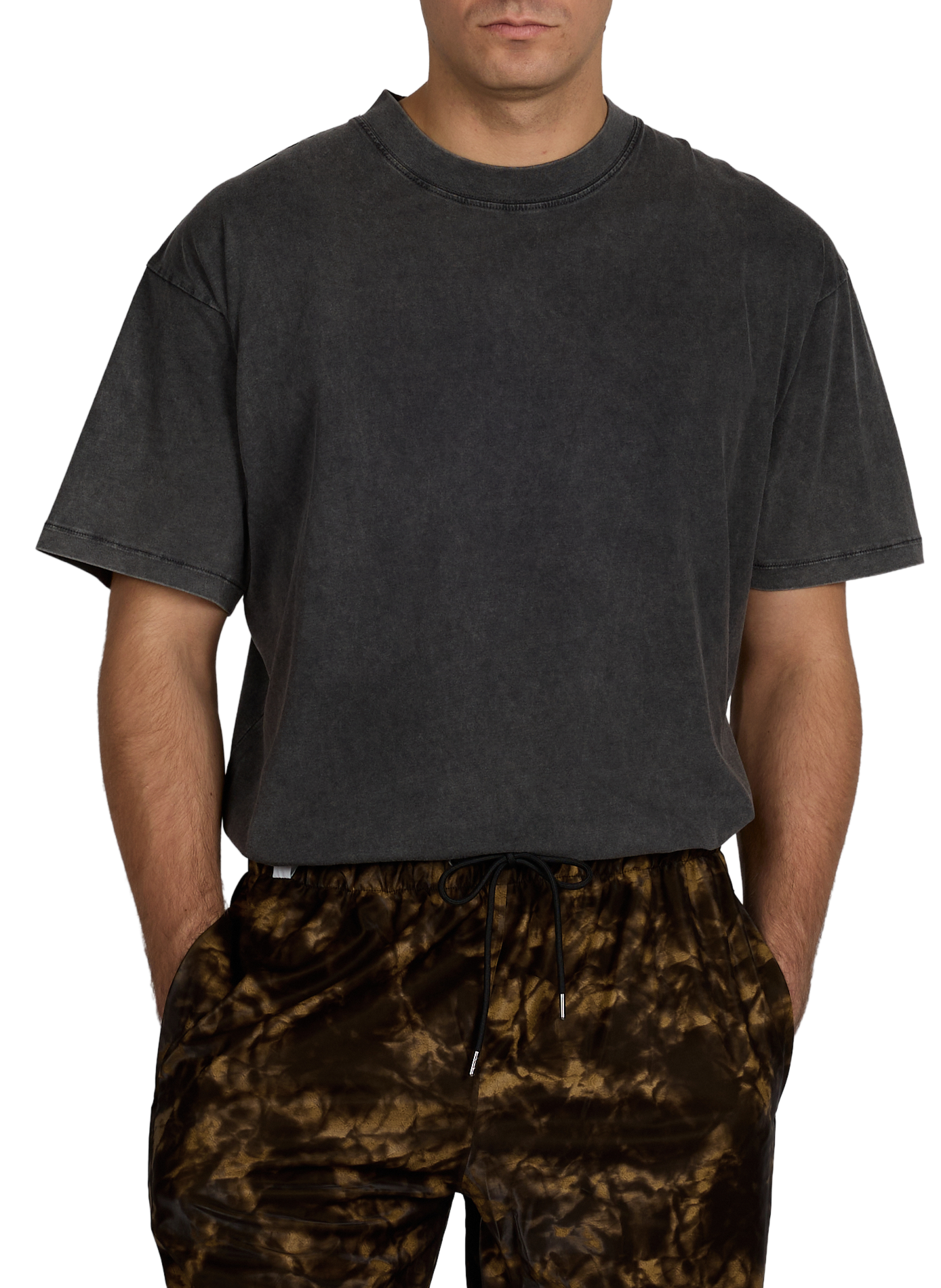 Oversized round neck cotton t-shirt REPRESENT Grey