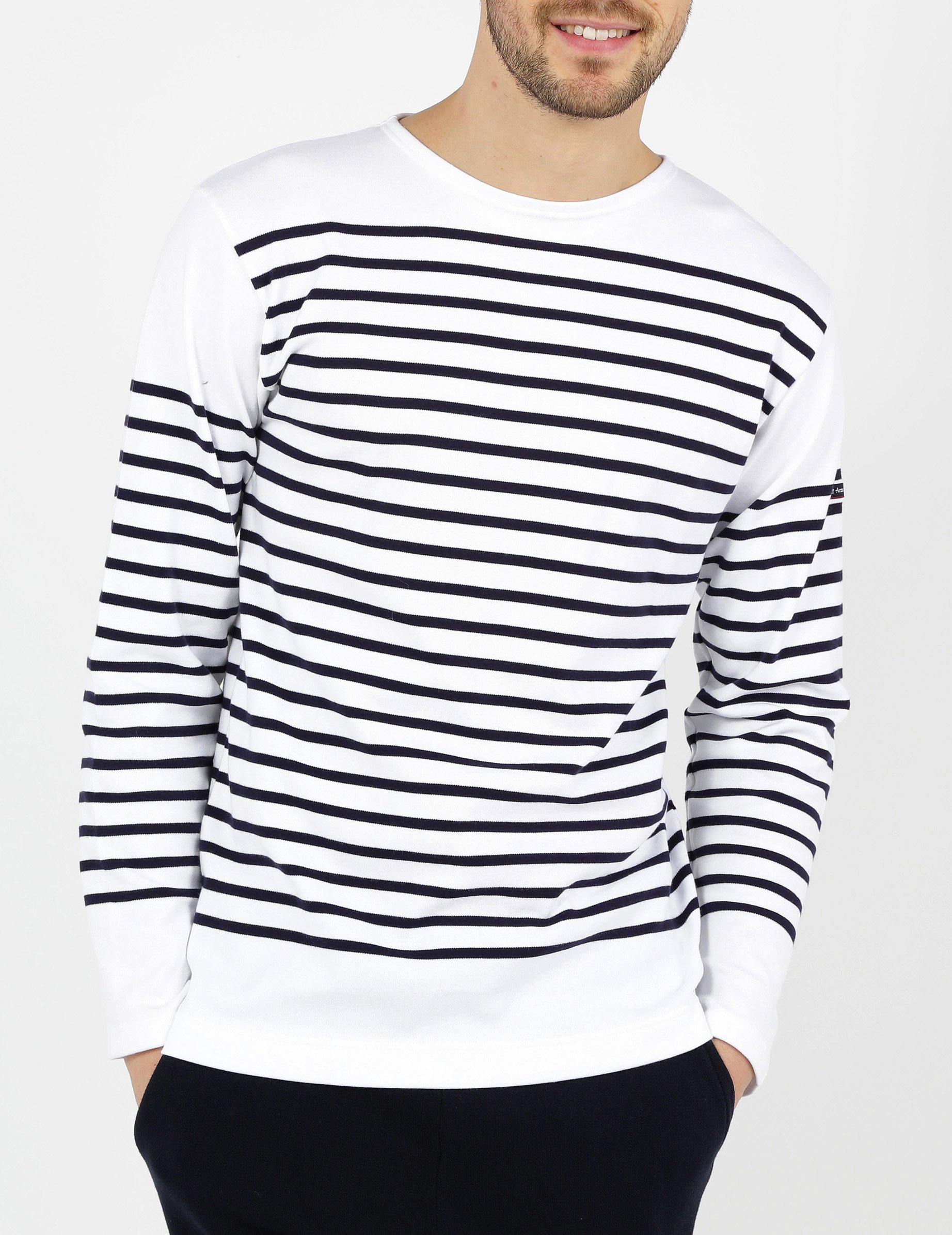 Marinière col rond en jersey de coton lourd ARMOR-LUX Bleu