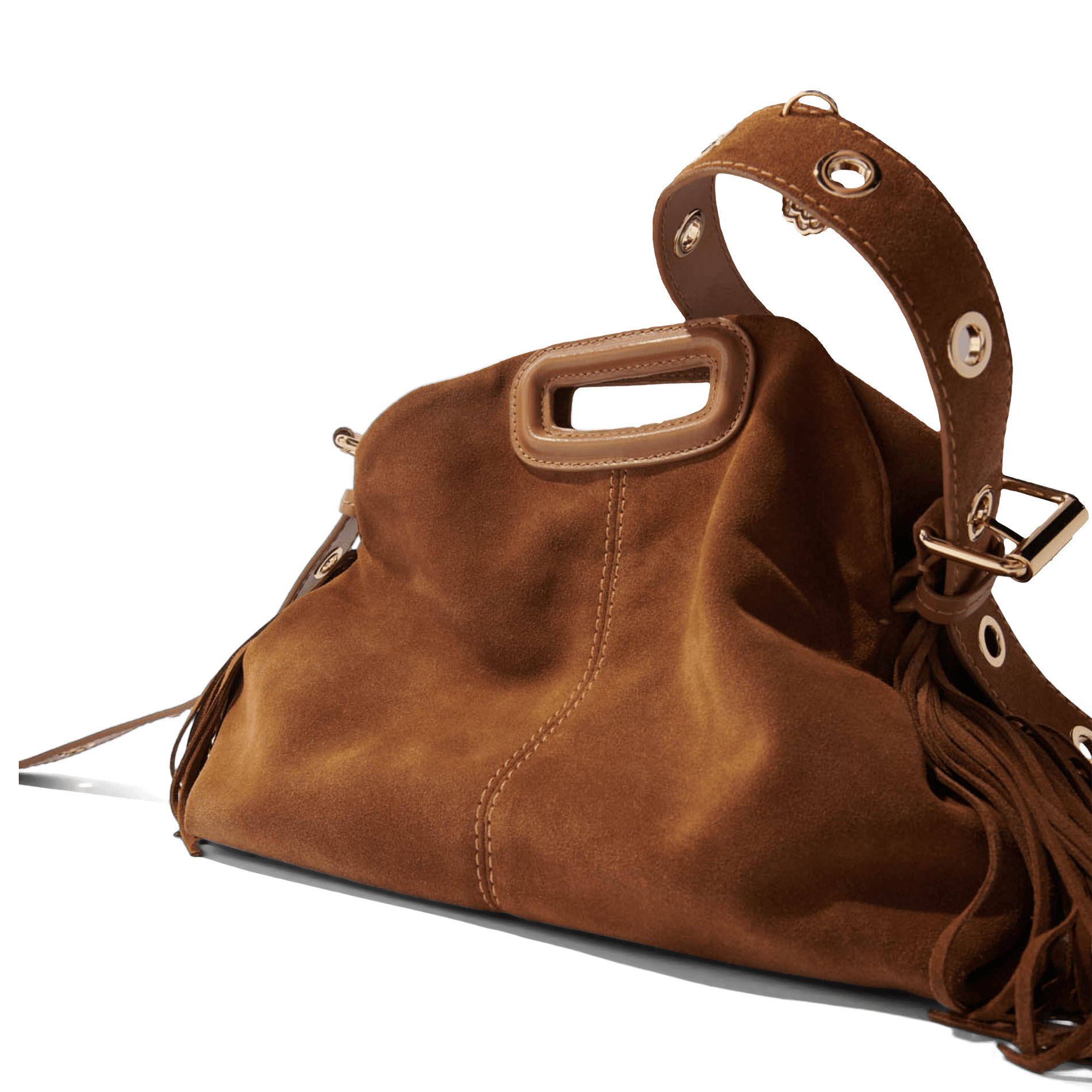 Sac porté épaule en cuir miss m MAJE Beige