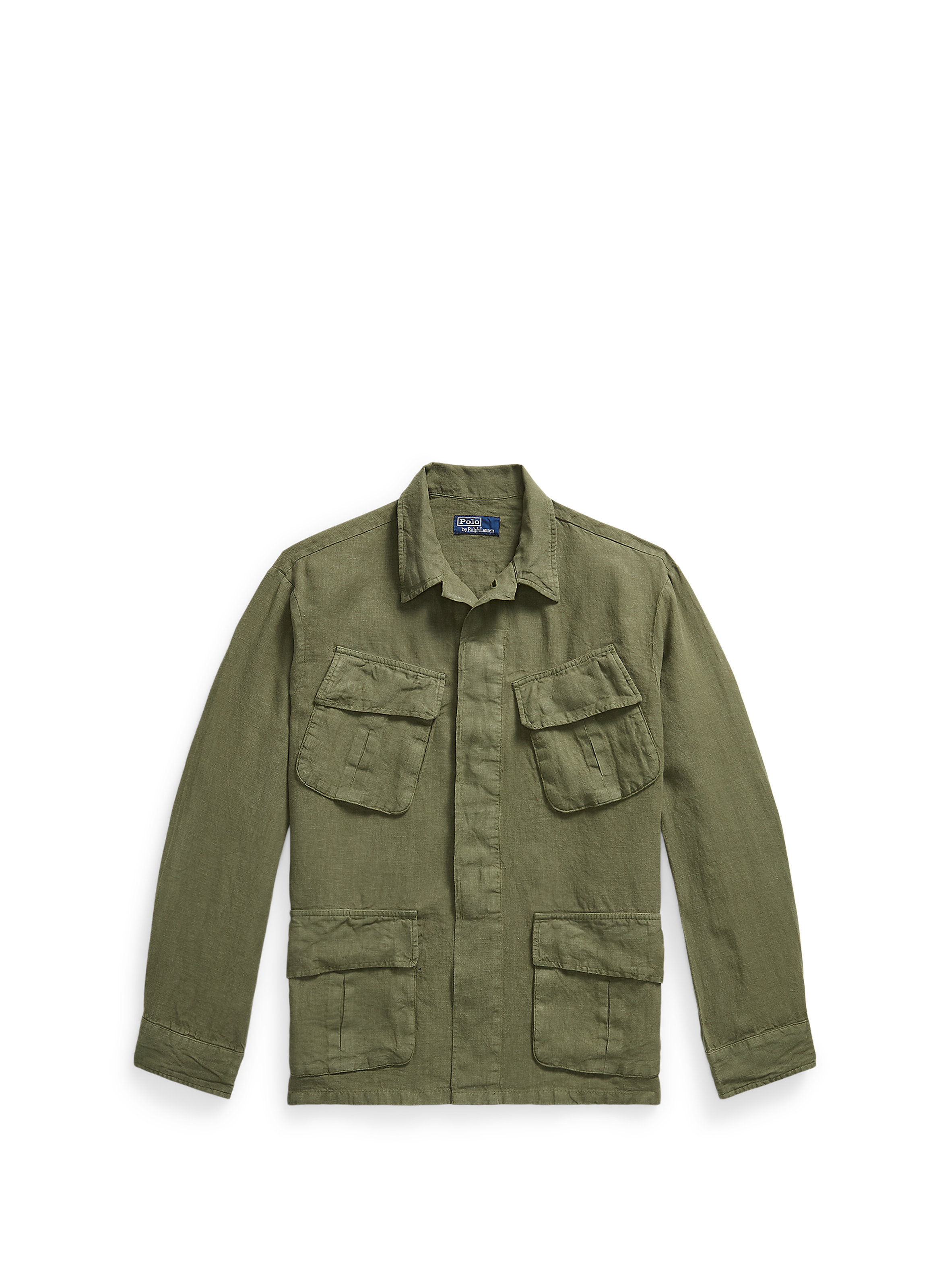 Chemise à poches poitrine en lin POLO RALPH LAUREN Vert