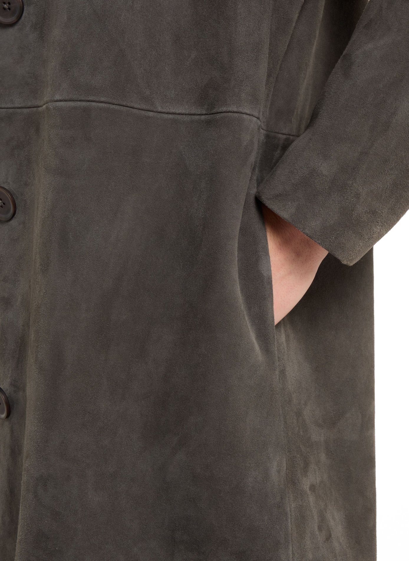 Veste longue Ucara en cuir SAISON 1865 Gris