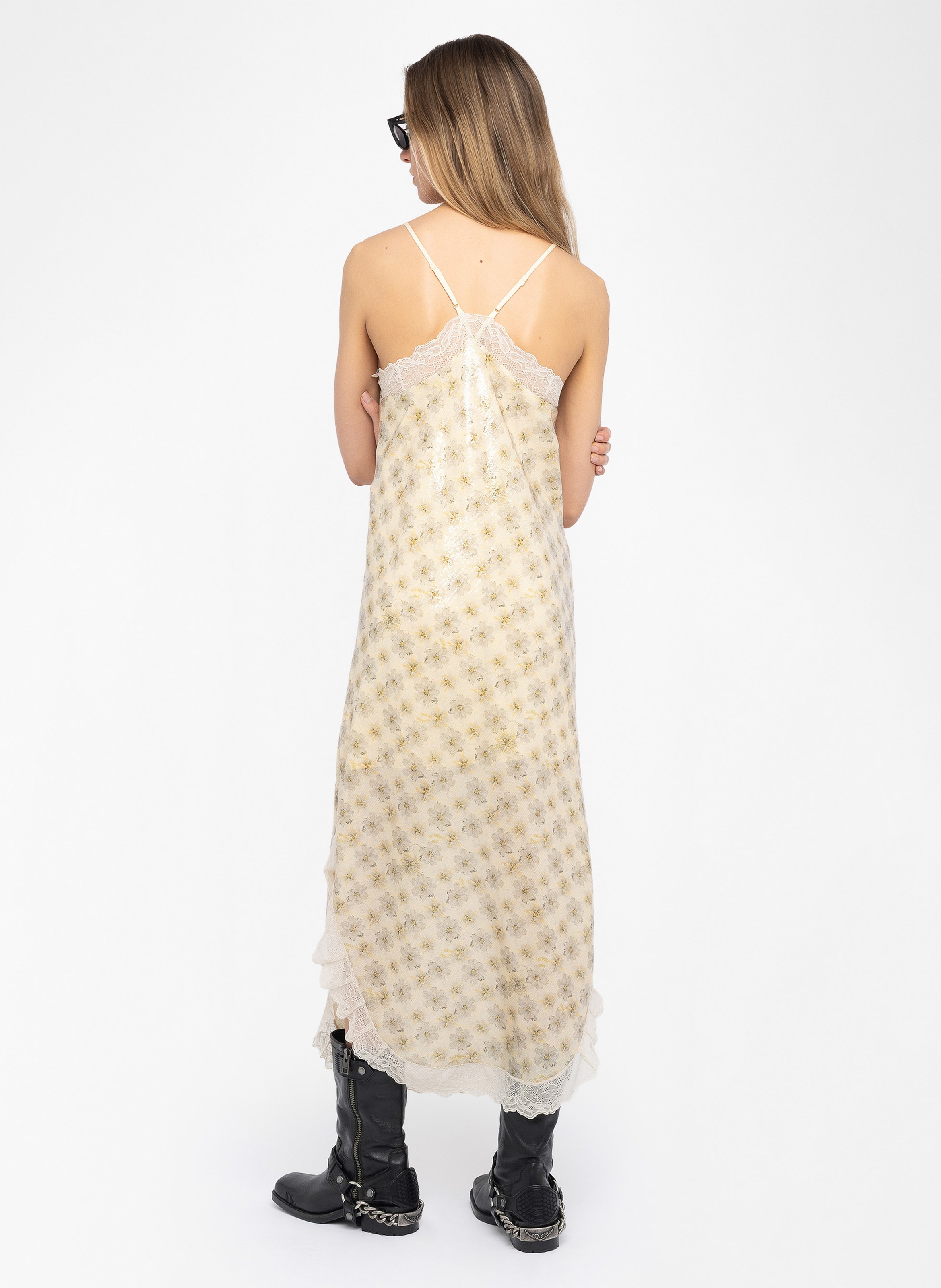 Robe longue imprimée à bretelles ristyl ZADIG&VOLTAIRE Beige