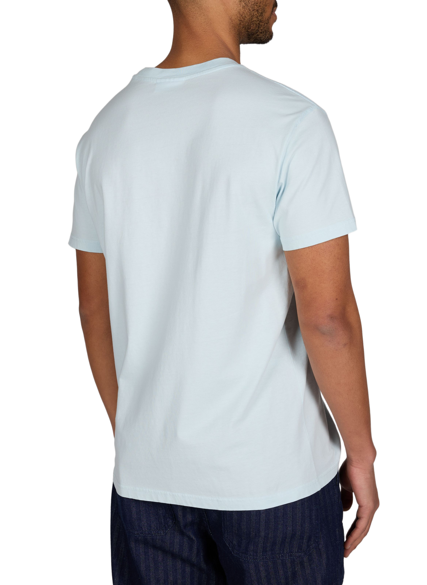 T-shirt Popincourt brodé en coton biologique MAISON LABICHE Bleu