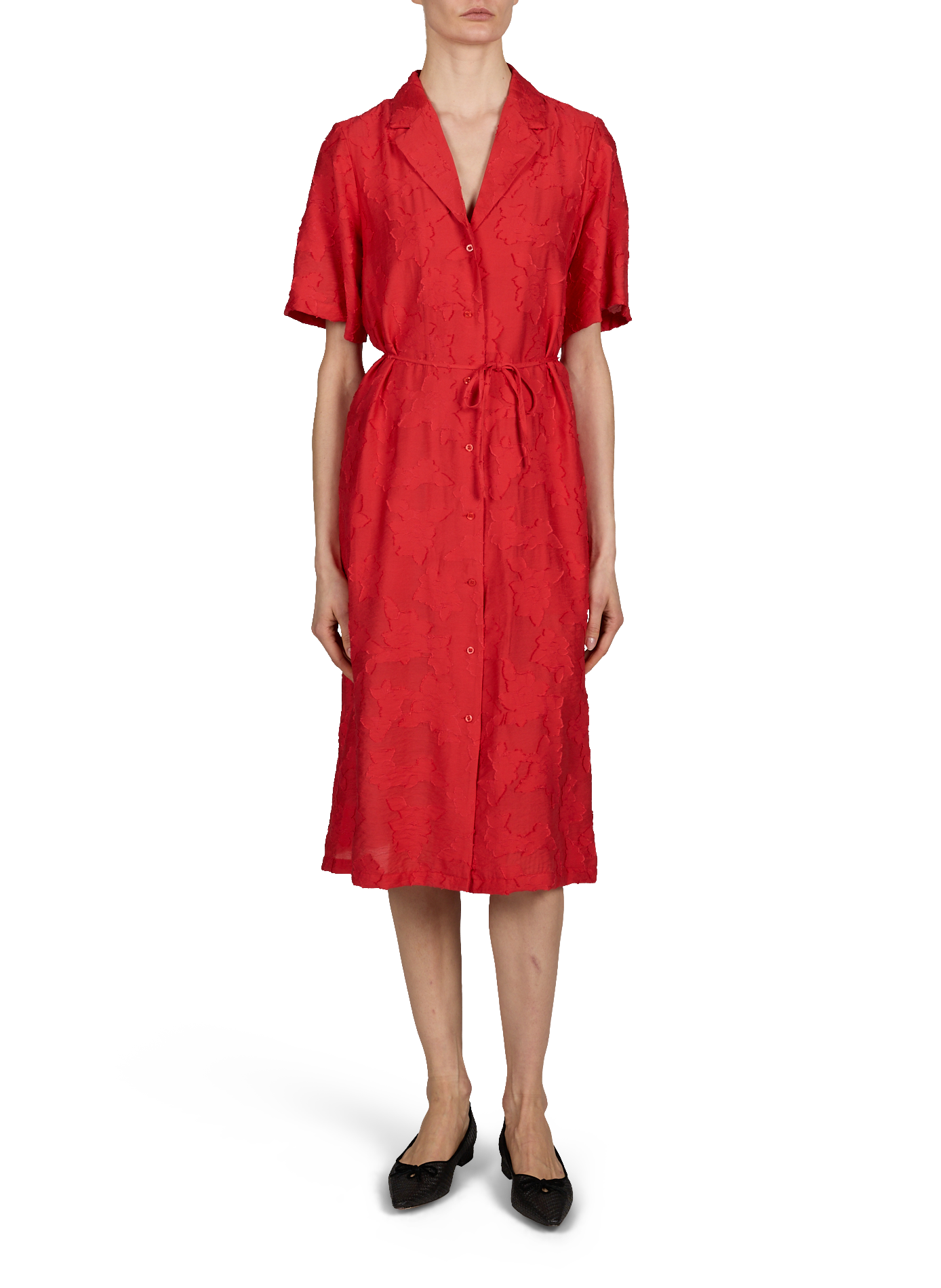 Robe midi avec broderies OBJECT Beige