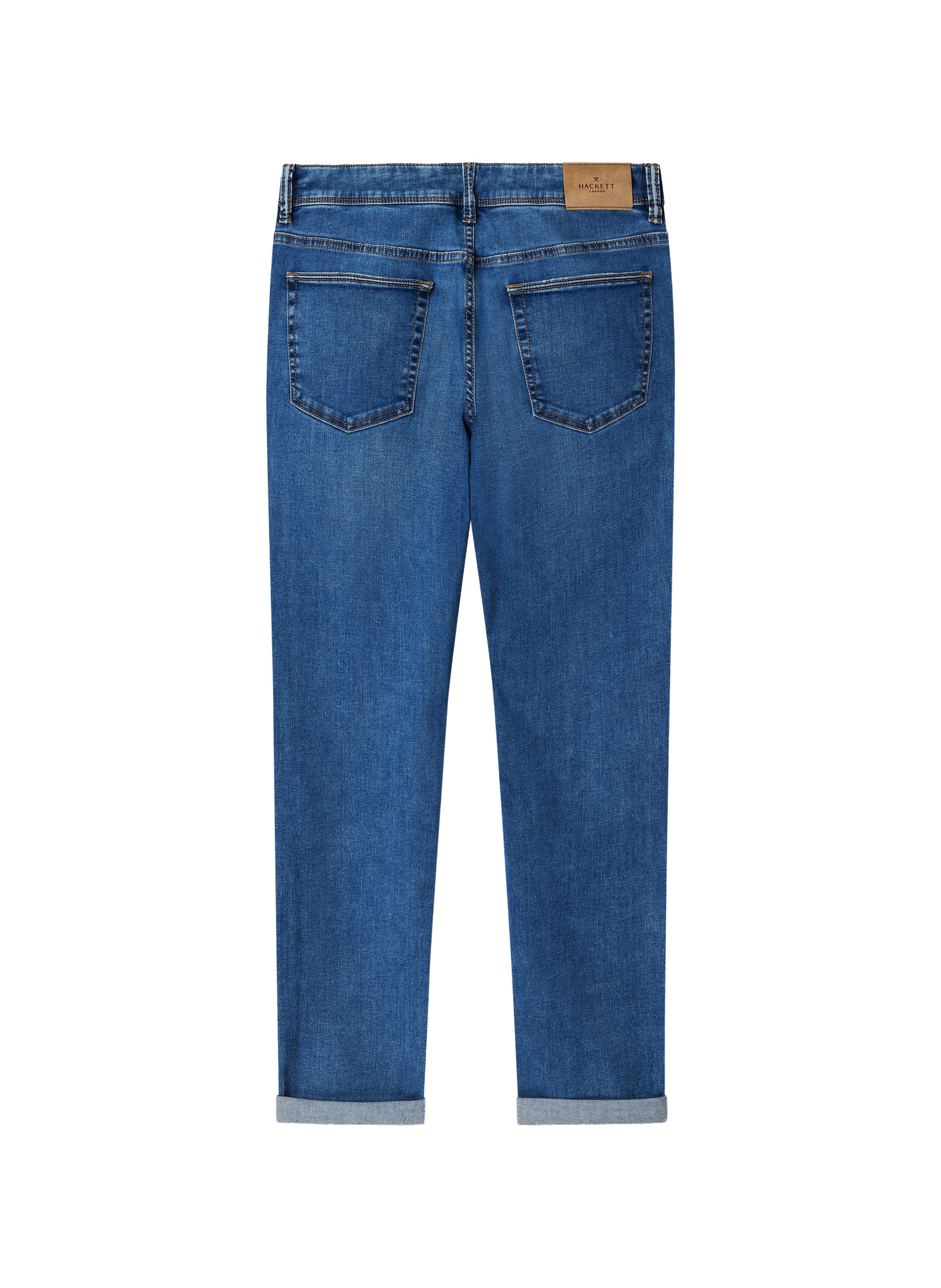 Slim fit washed denim jeans in blended cotton HACKETT Blue