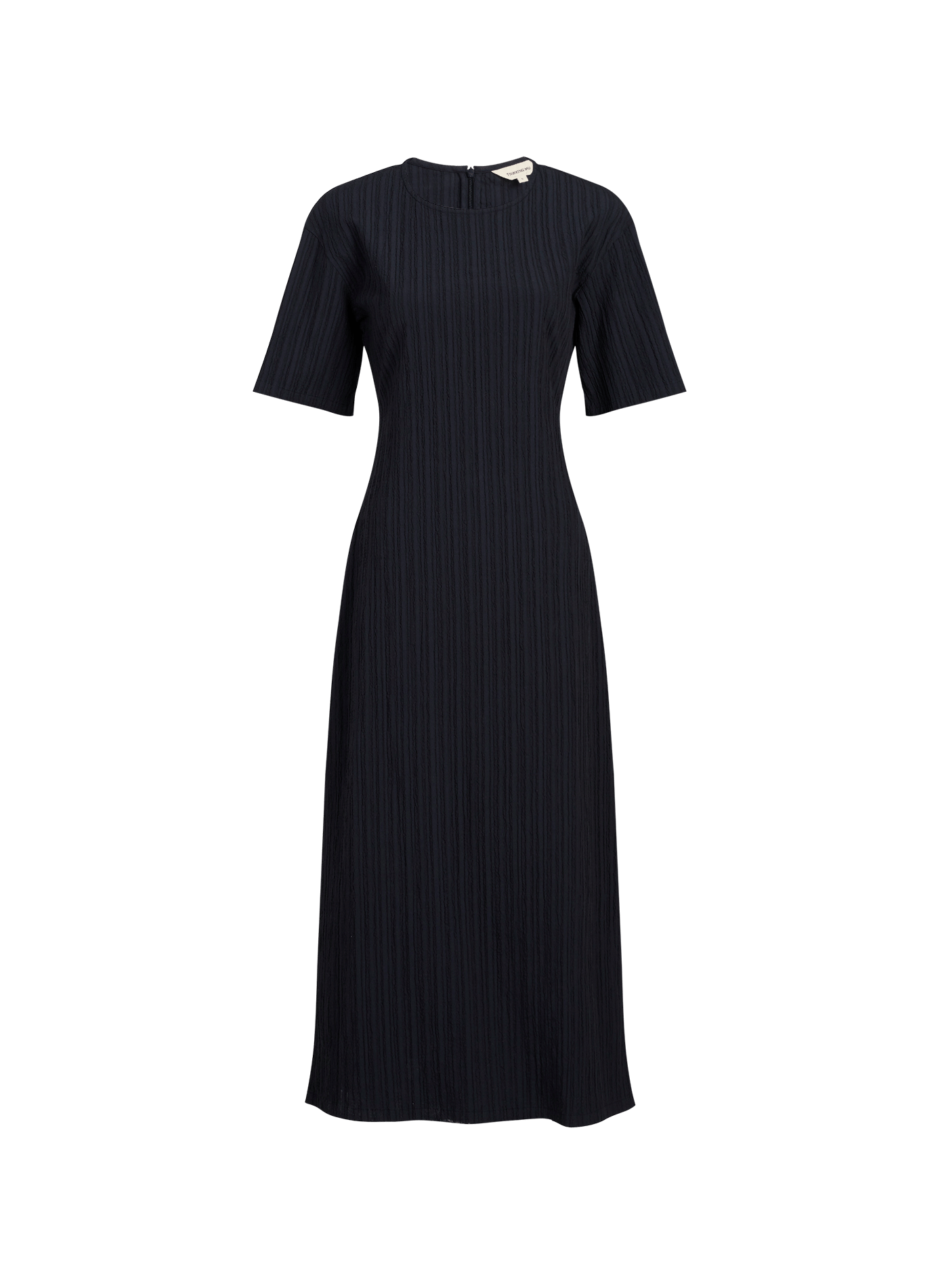 Long dress with back opening in cotton THINKING MU Blue