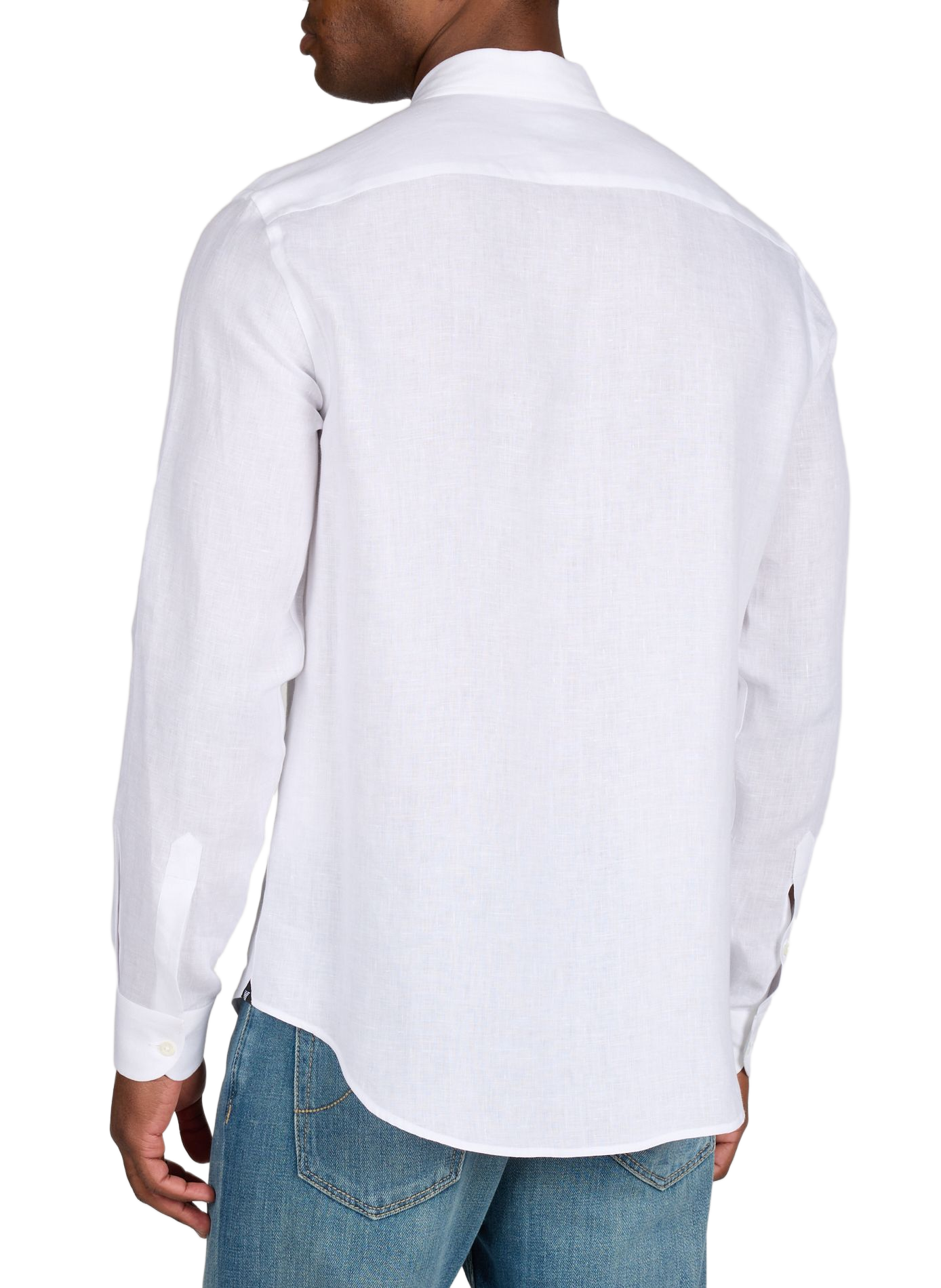 Camicia diritta in puro lino EMPORIO ARMANI Bianco