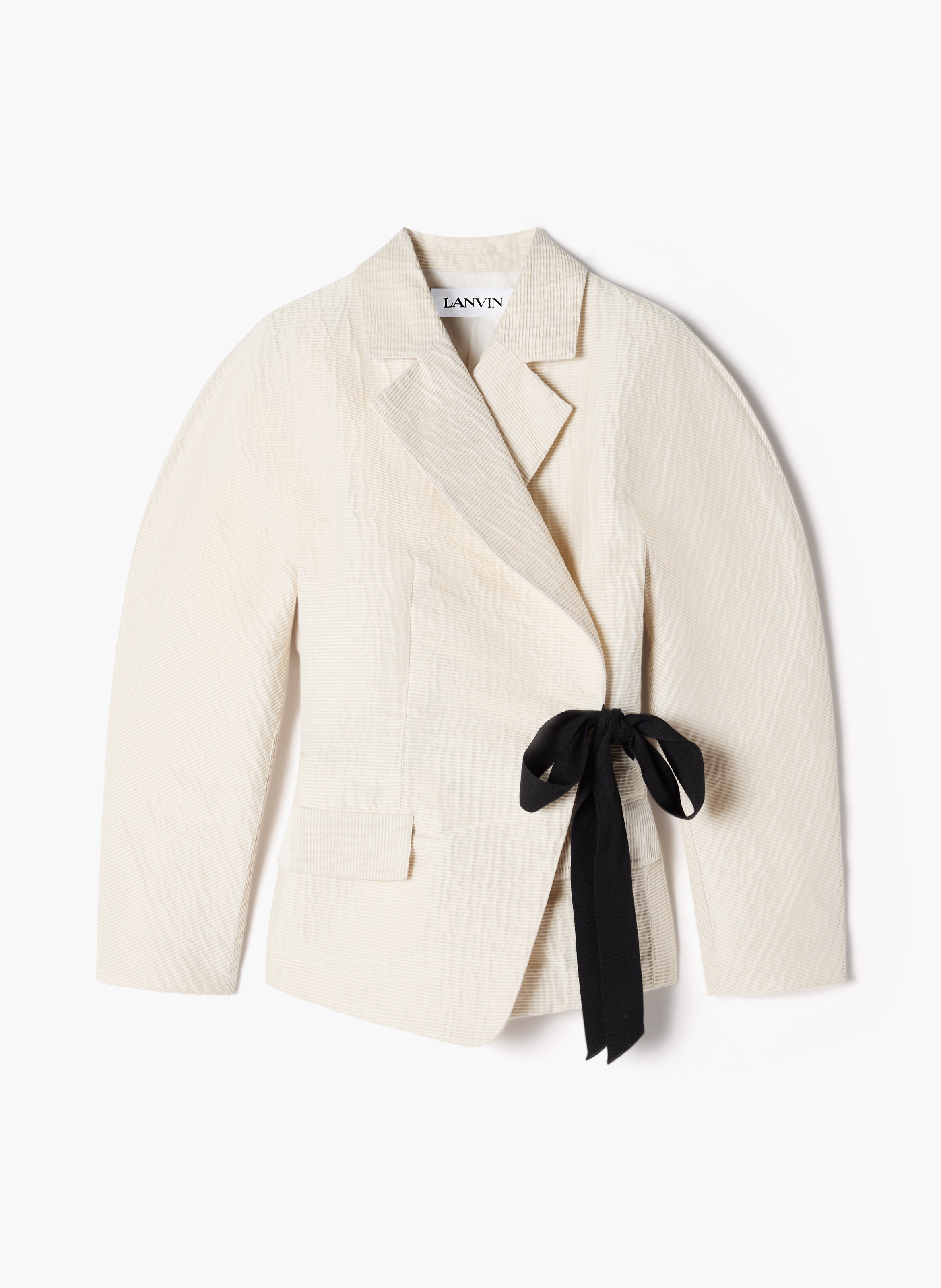 Veste ceinturée en jacquard LANVIN Blanc