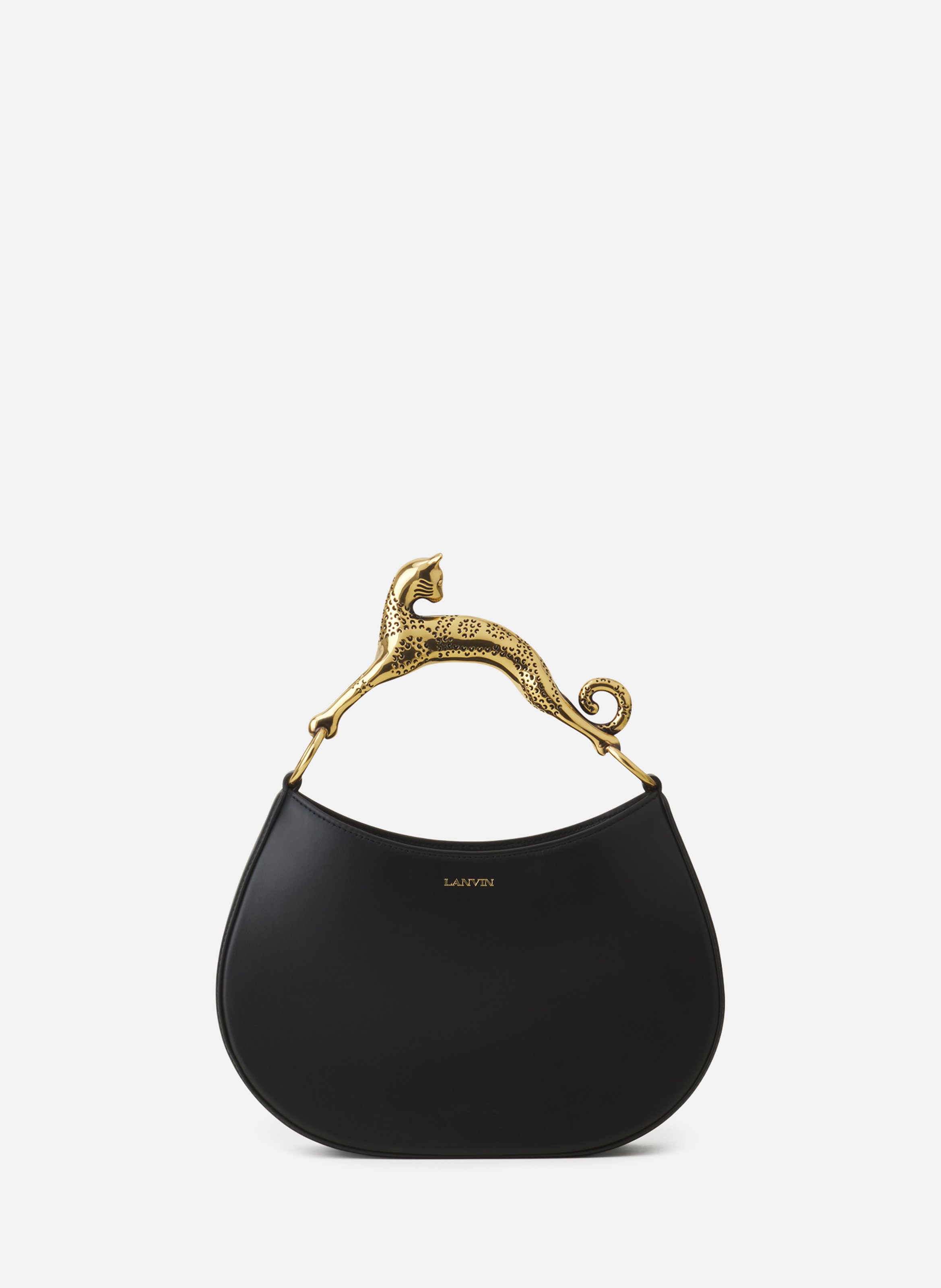 Sac hobo cat en cuir LANVIN Noir