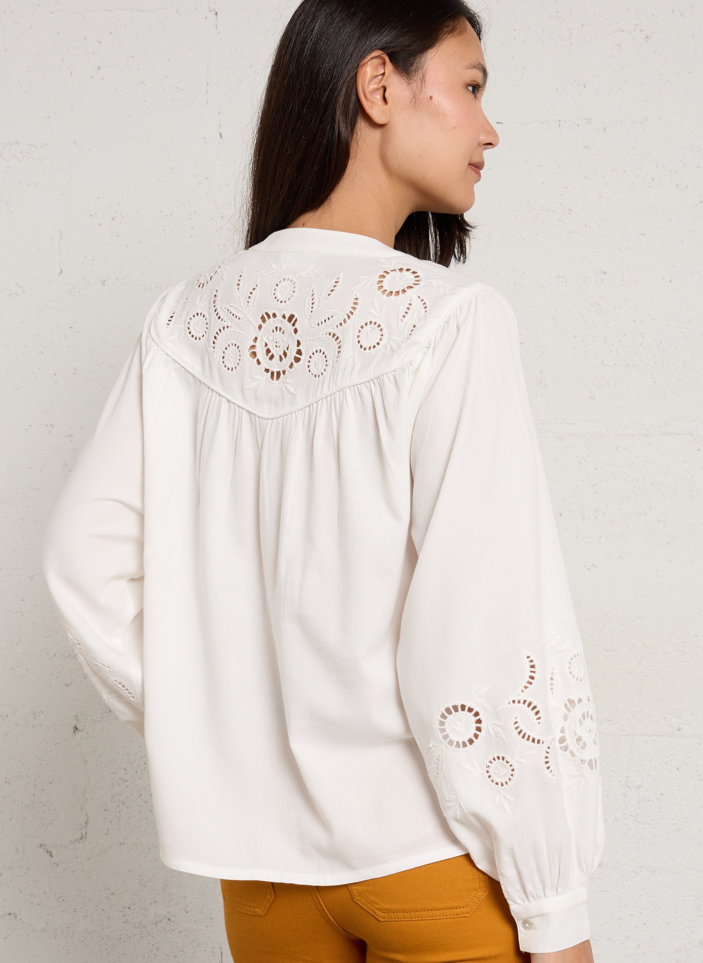 Chemise ample en coton mélangé dolly MAISON 123 Blanc