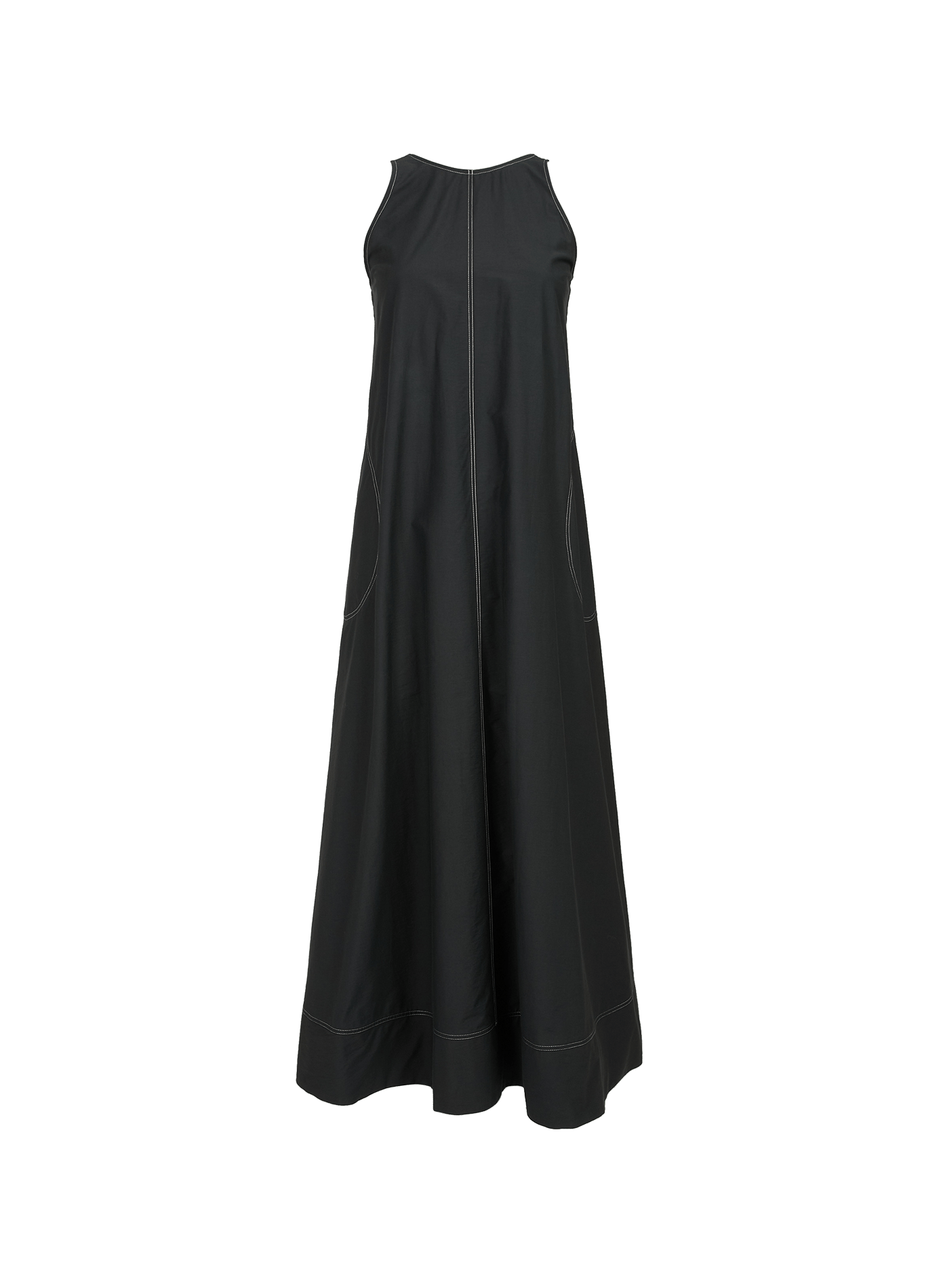 Round neck midi dress TOPSHOP Black