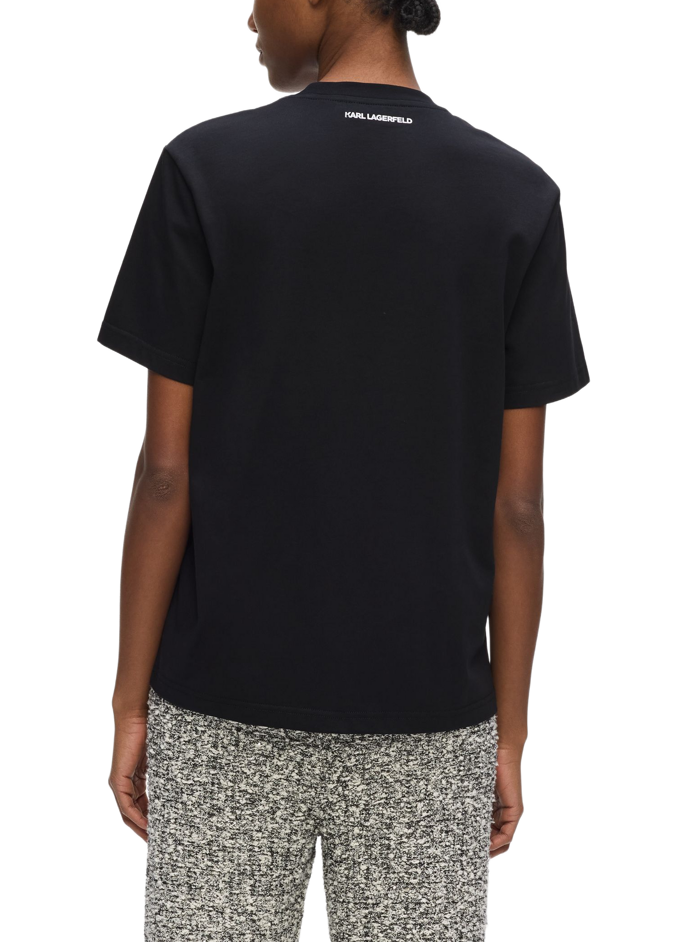T-shirt logo en coton KARL LAGERFELD Noir