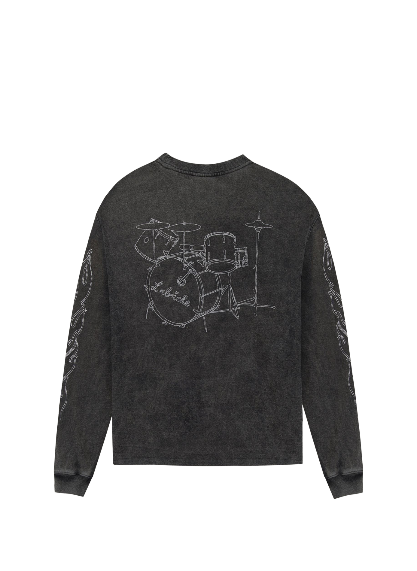 Oversized round neck cotton sweatshirt MAISON LABICHE Black