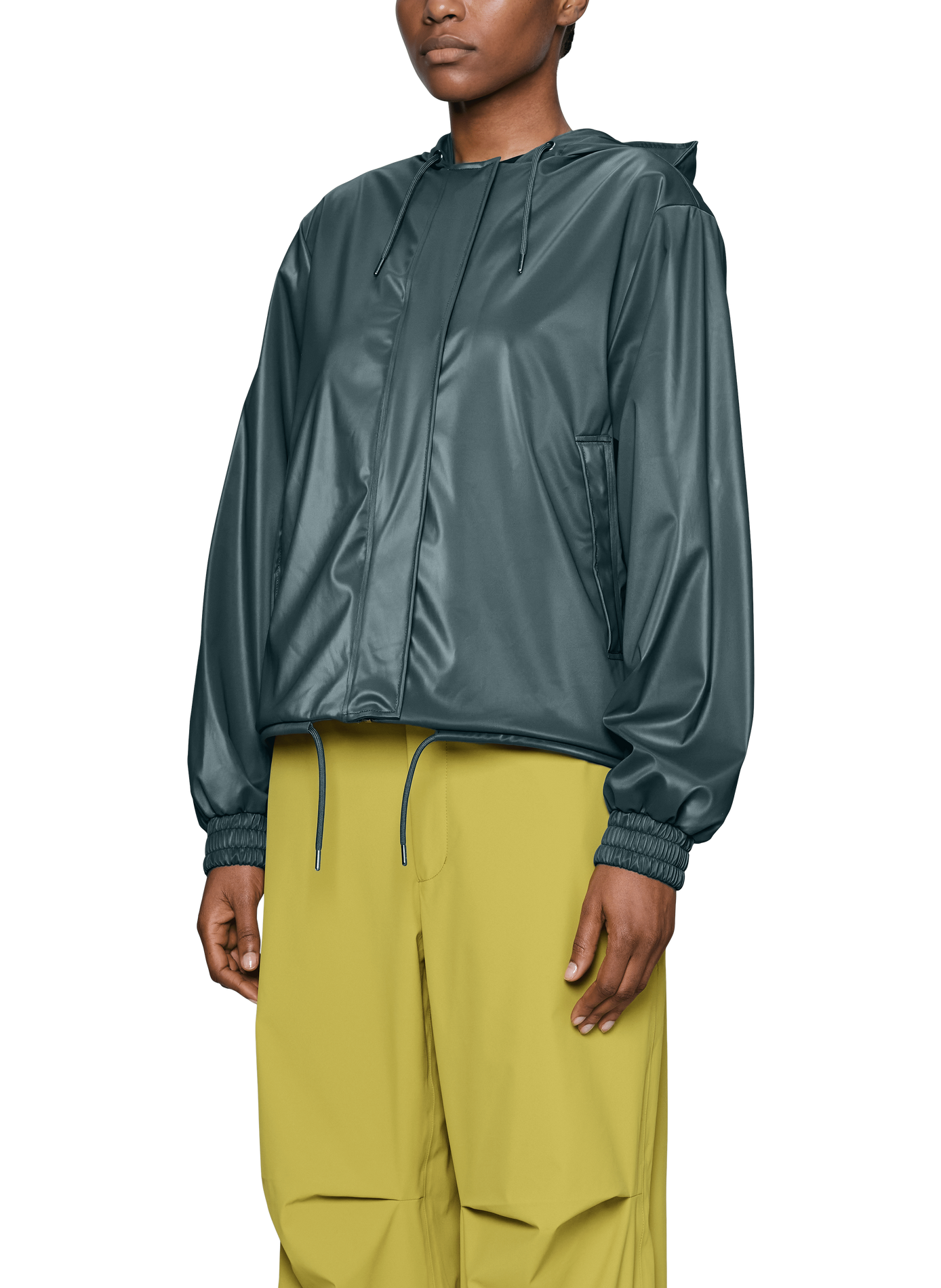 Blouson court String à capuche RAINS Vert