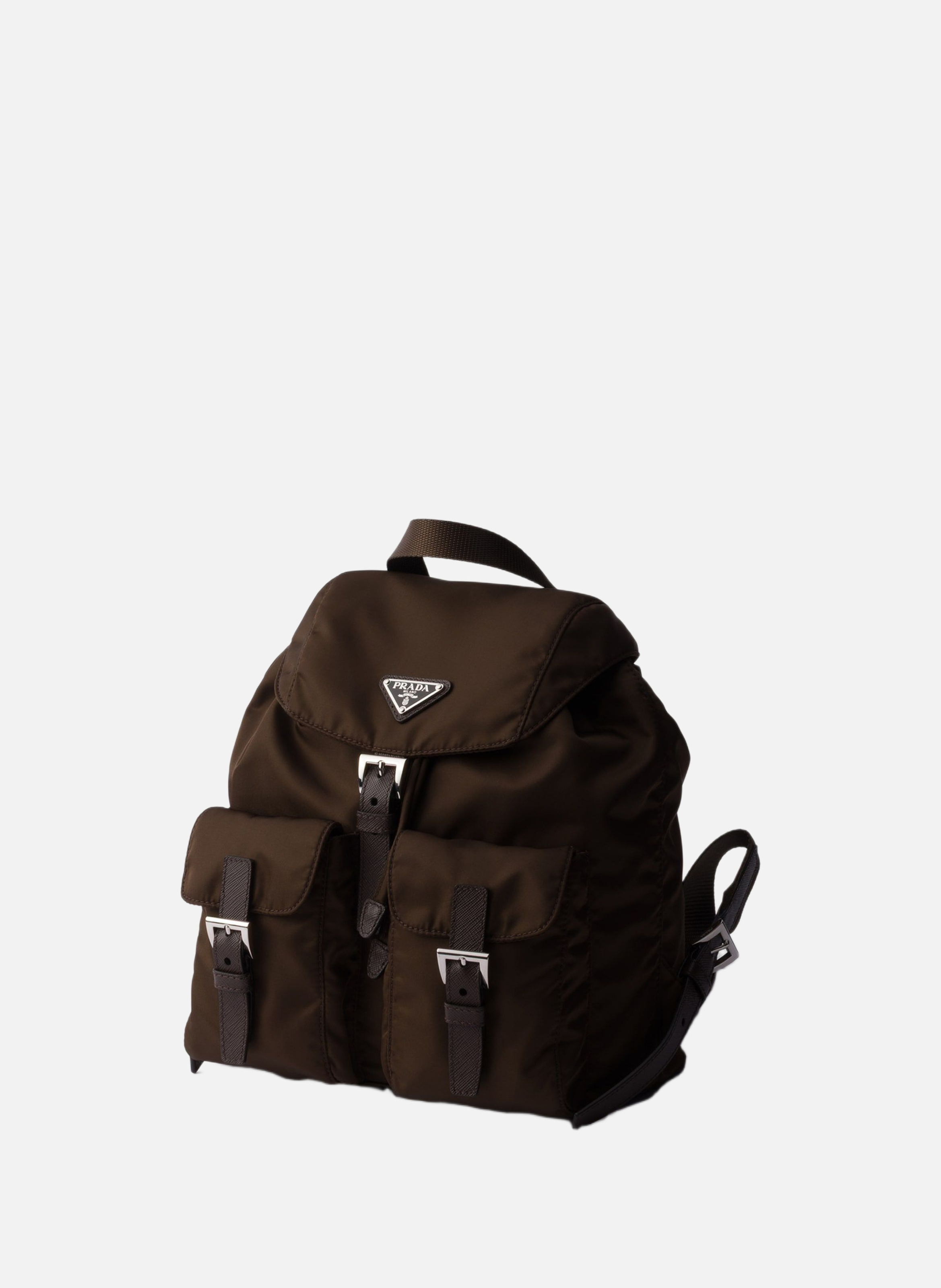 Petit sac à dos en re-nylon PRADA Marron