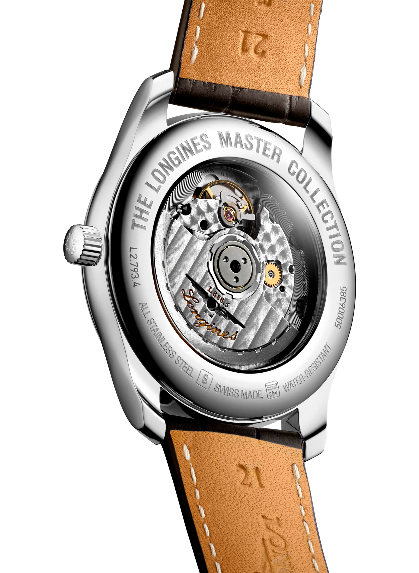 Montre automatique The Longines Master Collection en cuir LONGINES Blanc