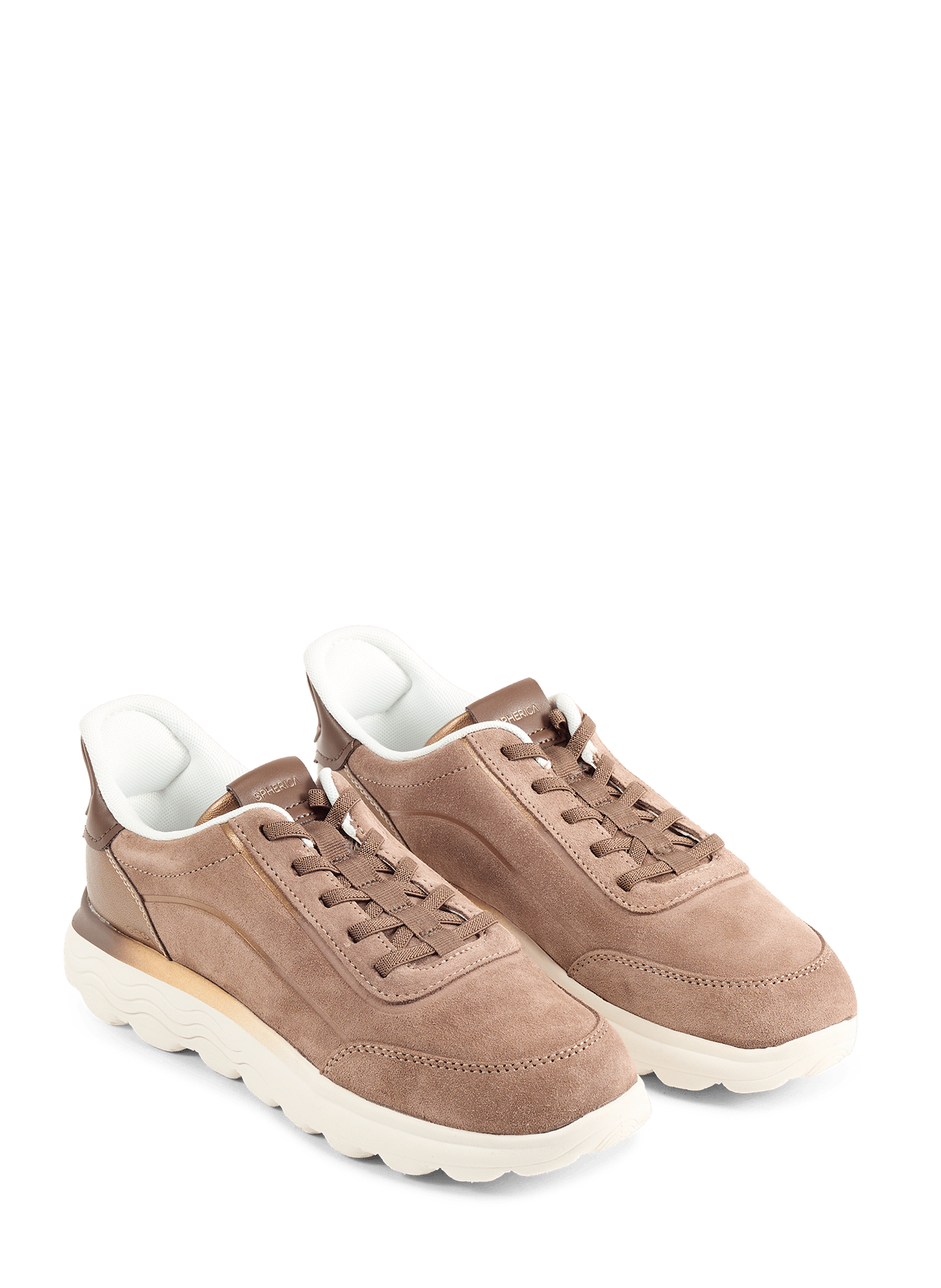 Spherica Plus suede leather sneakers GEOX Brown