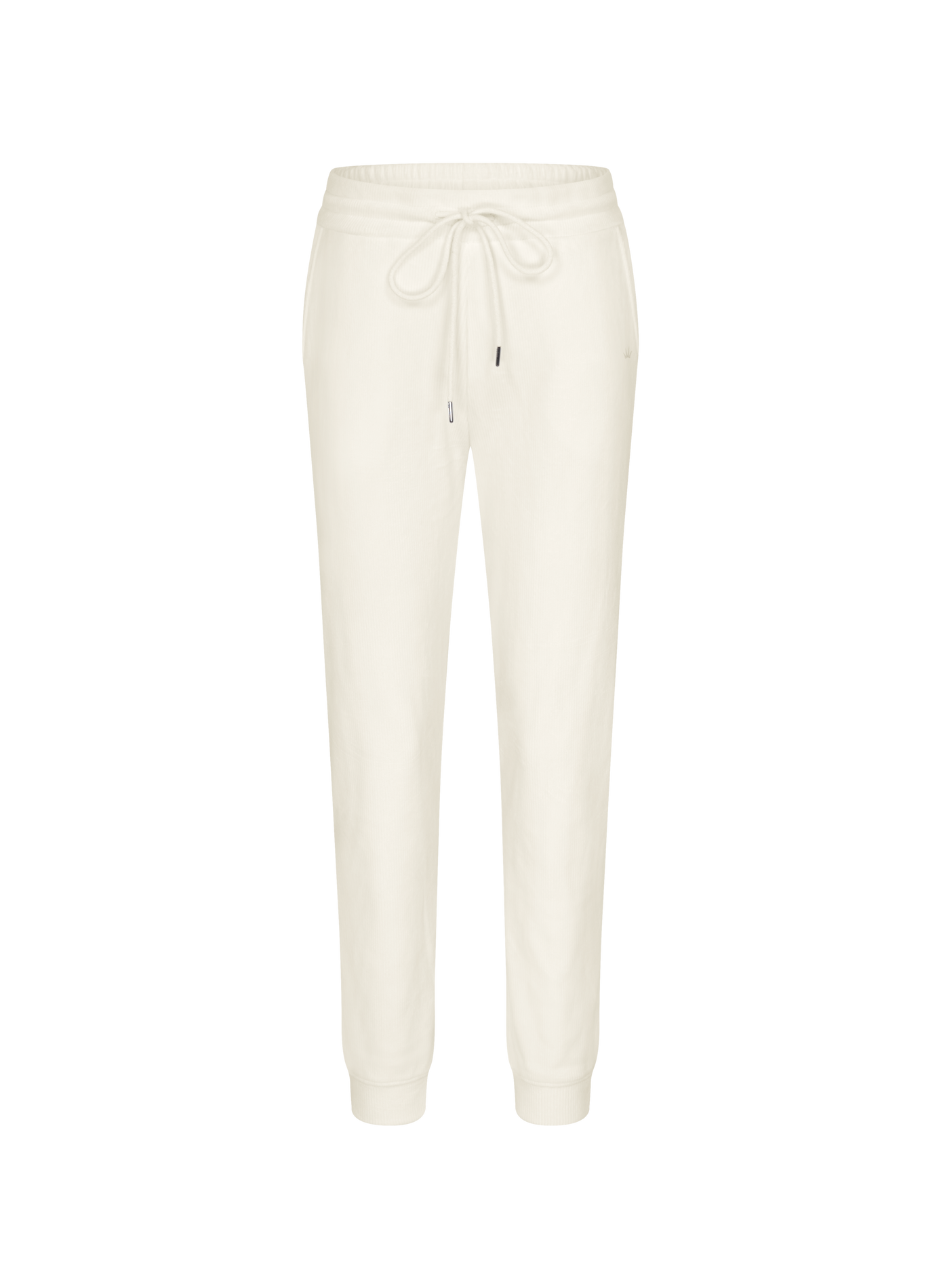 Ribbed Velvet Joggers TRIUMPH White