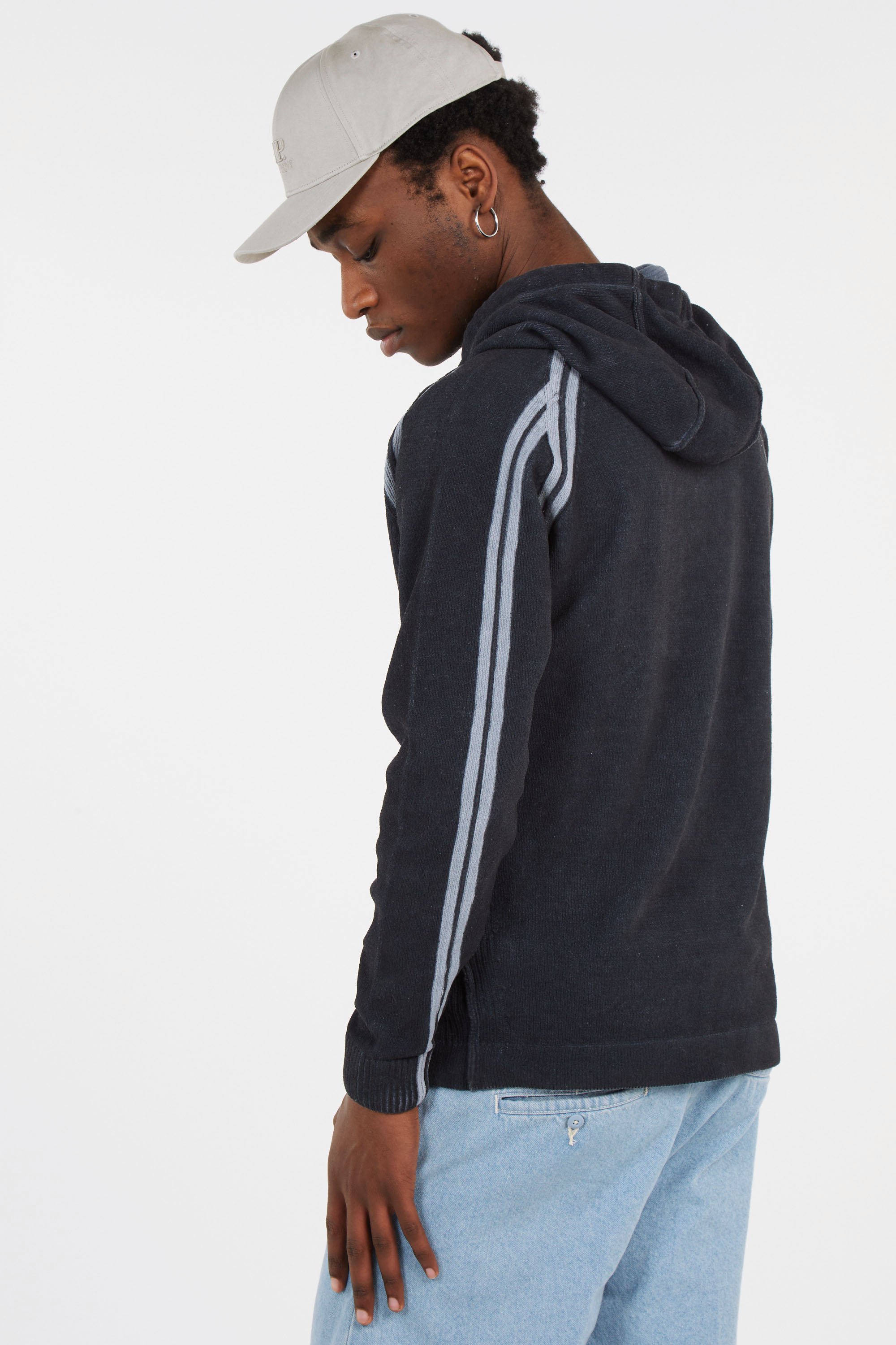 Hoodie cotton chenille double dyed hooded sweater CP COMPANY Bleu