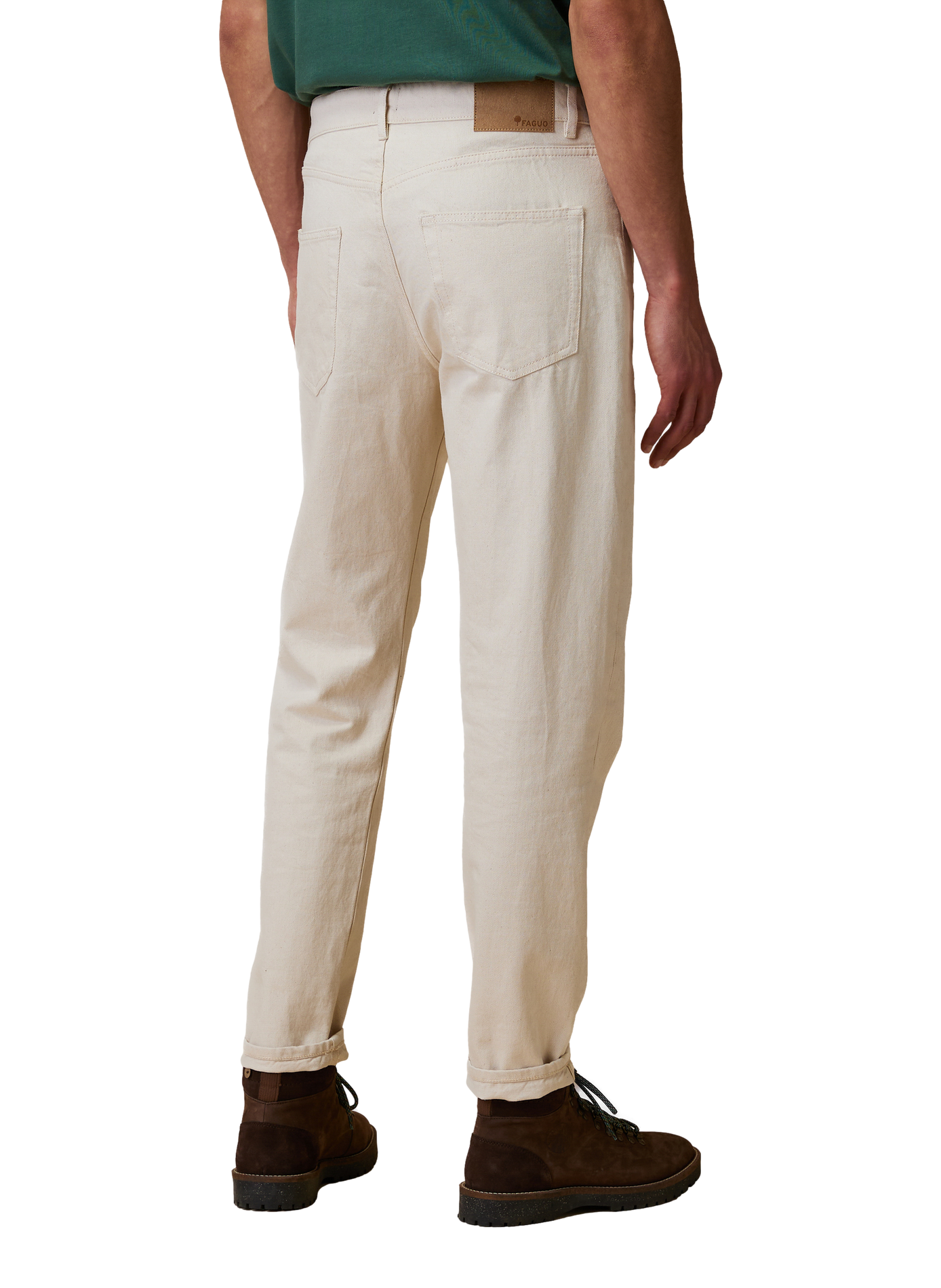 Rechte blauwe jeans van katoen FAGUO Beige